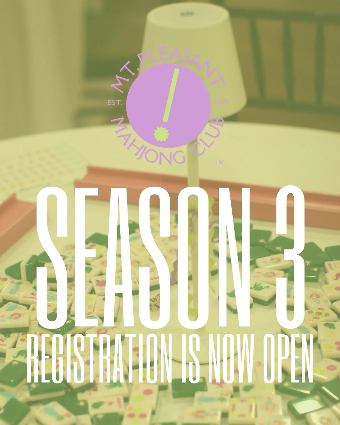It&rsquo;s officially happening. 🀄✨ Mount Pleasant Mahjong Club registration is LIVE on the Mahjongee website (mahjongee.com) and Season 3 is ready for you. Grab your friends, your lucky charm, your group chat hype crew, whoever your Mahjong people 