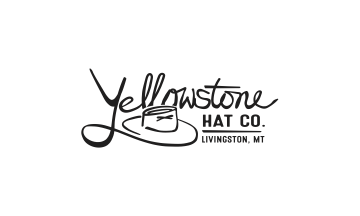 Logo for Yellowstone Hat Co. featuring a stylized cowboy hat with the words 'Yellowstone Hat Co.' and 'Livingston, MT' written underneath.