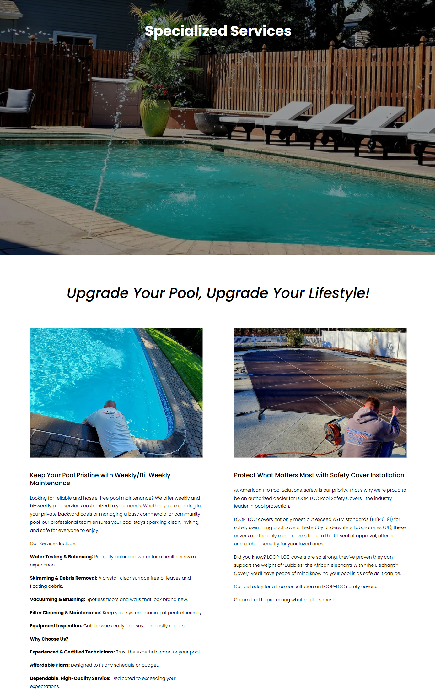 A backyard swimming pool with a wooden fence, some lounge chairs, a large potted plant, and a hot tub. The scene suggests a relaxing outdoor space often used for leisure and recreation.