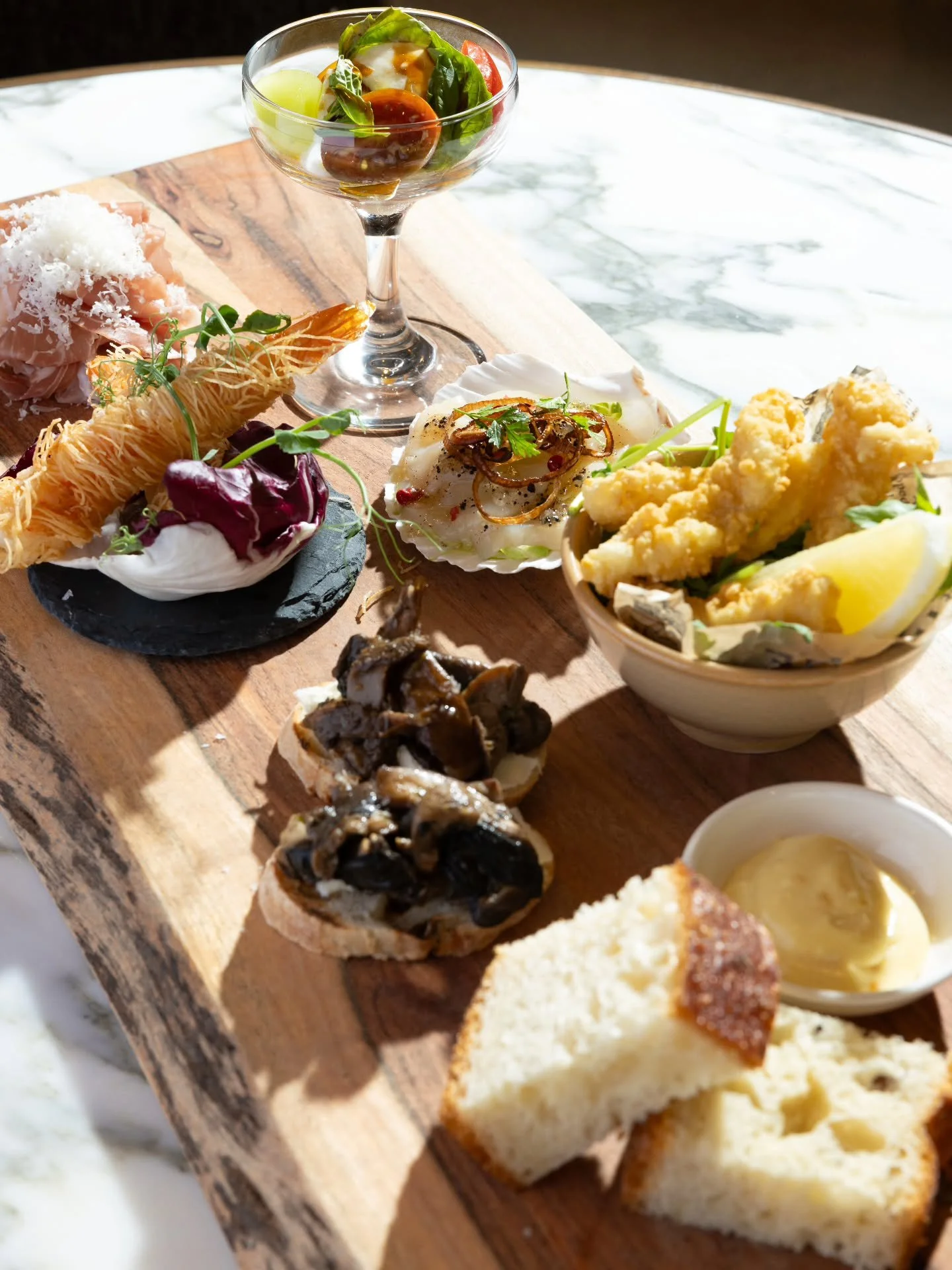 Introducing our Terra e Mare Antipasto Misto.

A curated spread of land and sea, bringing together vibrant bites designed to start your table the right way. Each element plays its part, from delicate seafood to rich, savory selections, balanced and m