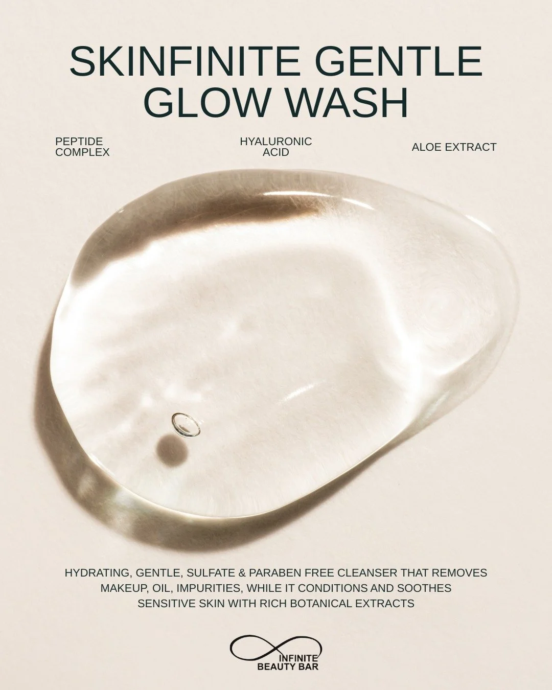 Soft cleanse. Real glow. ✨
Meet Skinfinite Gentle Glow Wash&mdash;a hydrating, sulfate- &amp; paraben-free cleanser that removes makeup and impurities while soothing even the most sensitive skin. Powered by peptides, hyaluronic acid, and aloe for a c