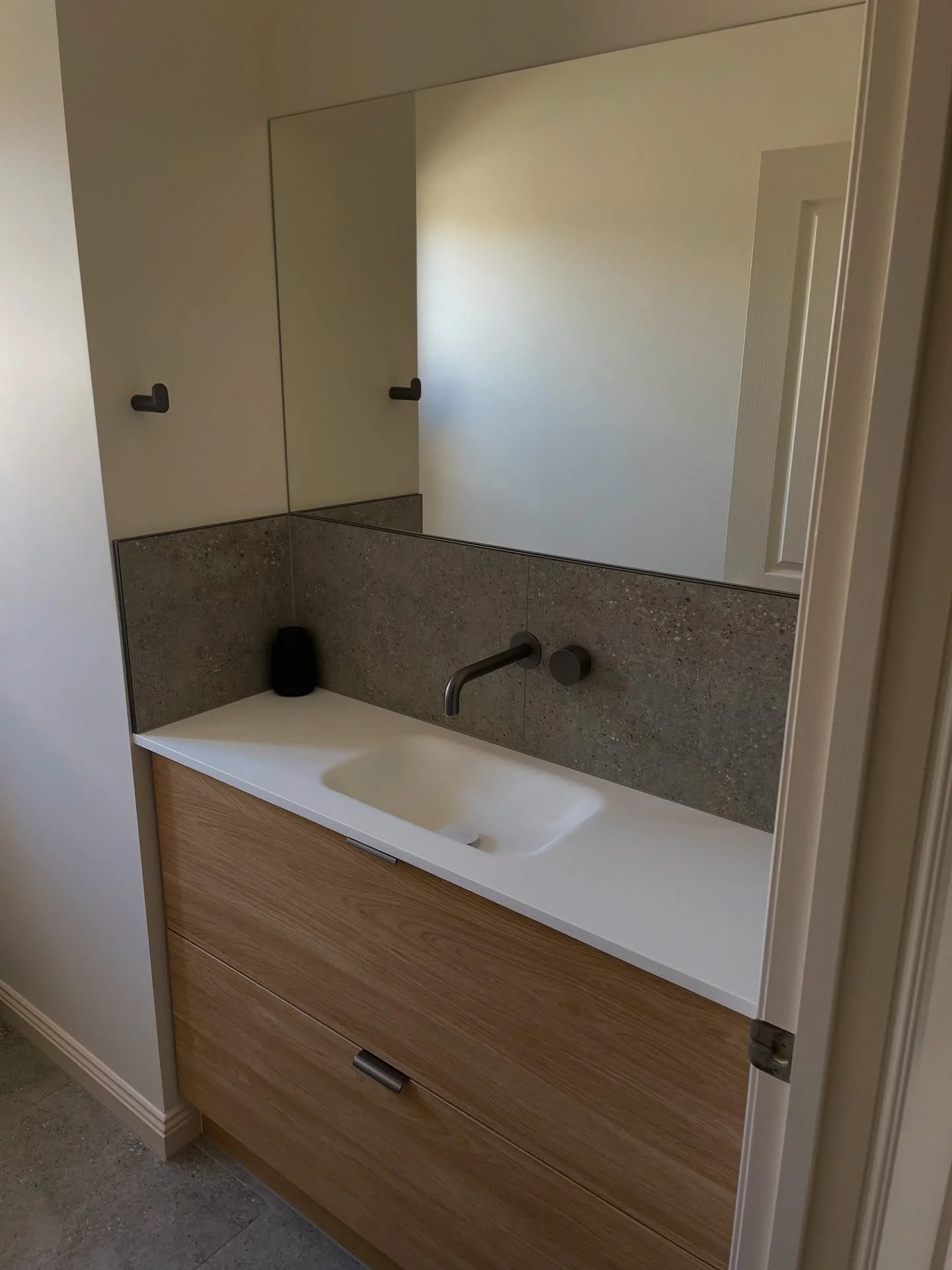 Fresh spaces, everyday comfort 🙌
This renovation brought a bathroom, ensuite, and powder room together with a modern, cohesive look.

▪️Gunmetal grey fixtures for a sleek finish
▪️Heated towel rails for a touch of luxury
▪️Back to corner freestandin