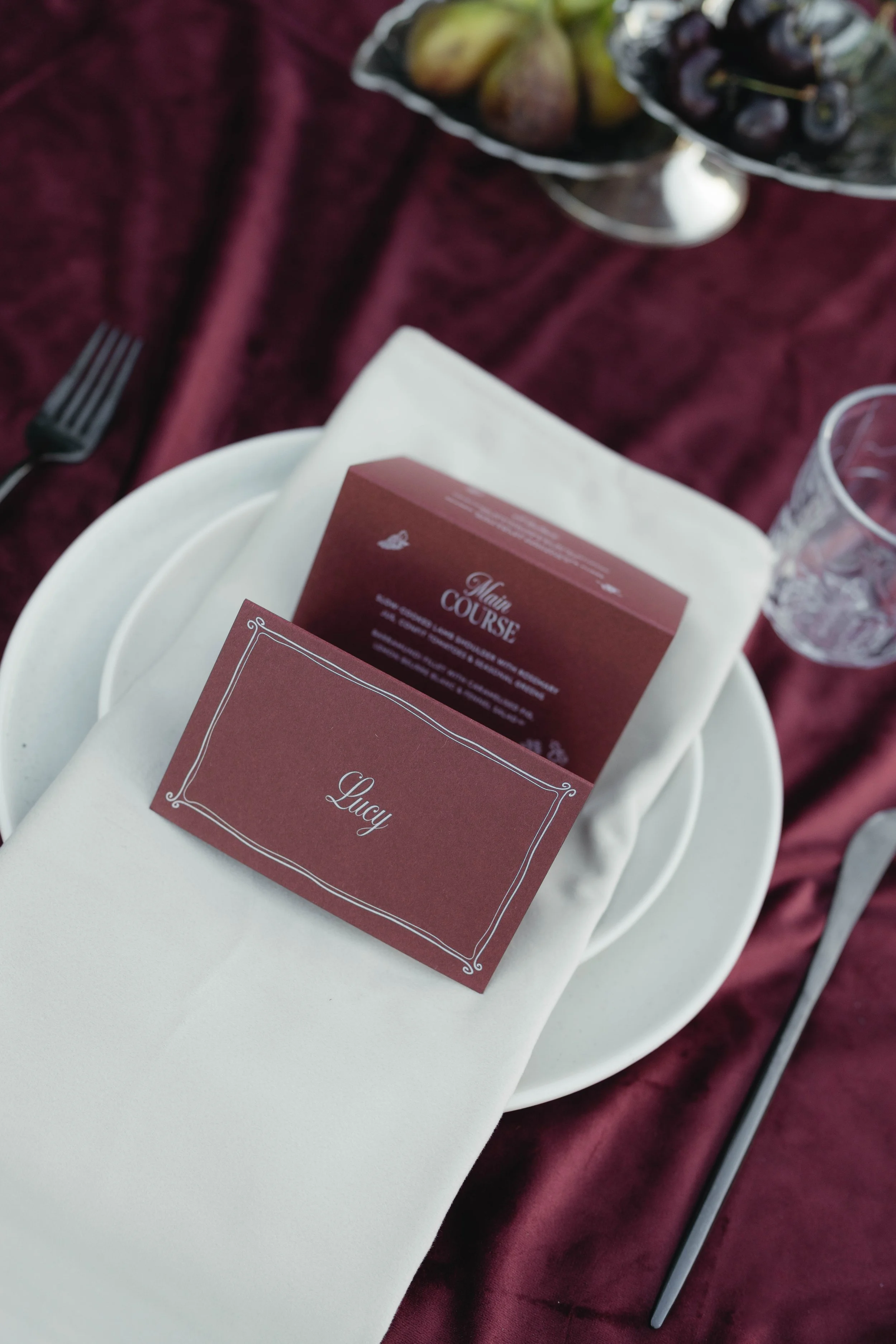 Wedding menu