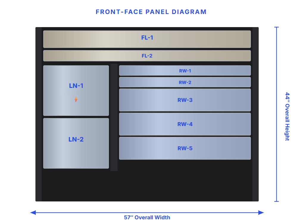 57" 9 DRAWER DOUBLE BAY TOOLBOX PROTECTION FILM KIT
