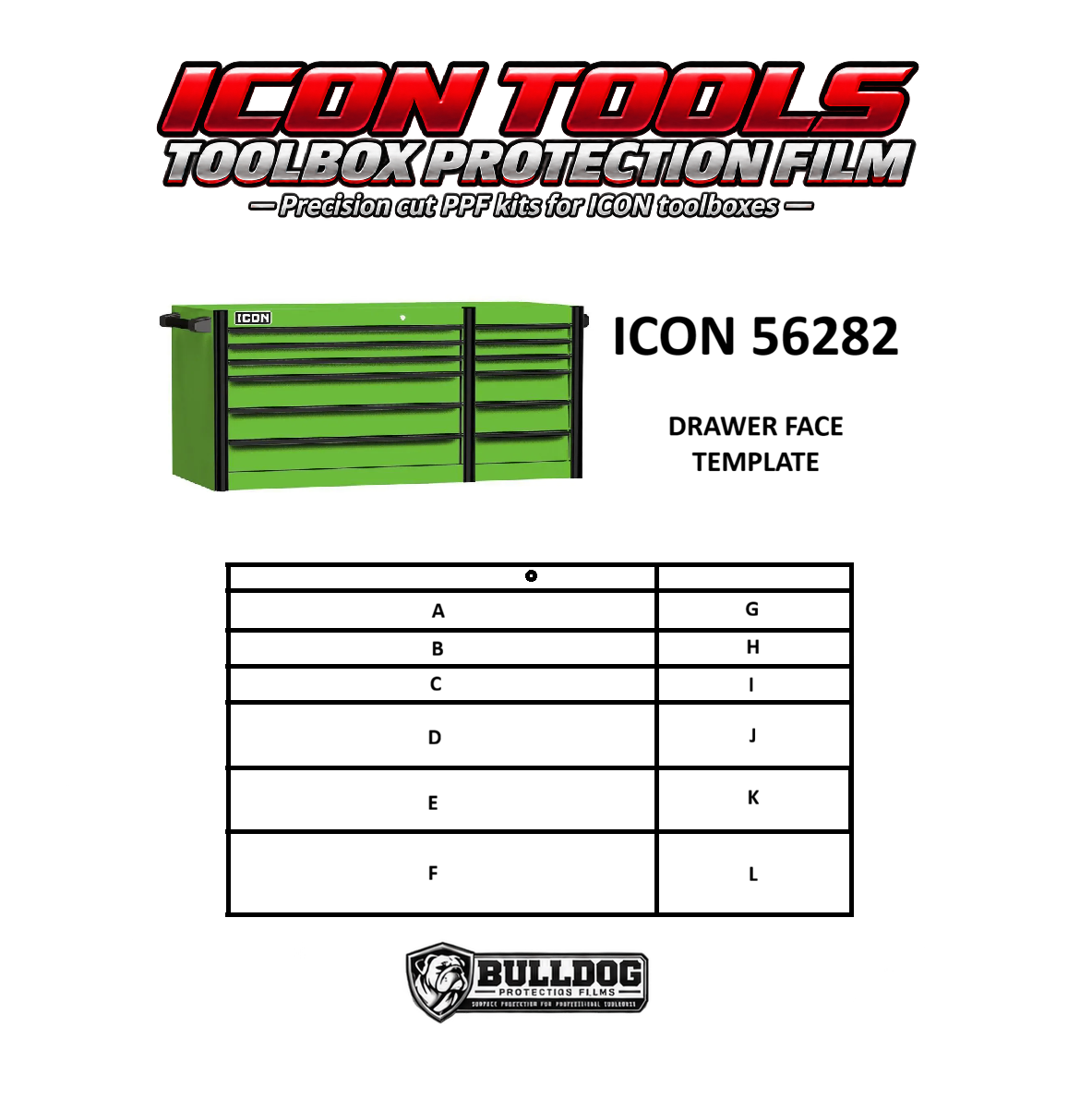 56" 12 DRAWER TRIPLE BANK ICON TOP CHEST PROTECTION KIT