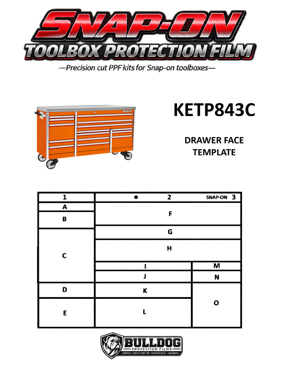 84" 15 DRAWER TRIPLE BANK EPIQ™ ROLL CAB PROTECTION FILM KIT