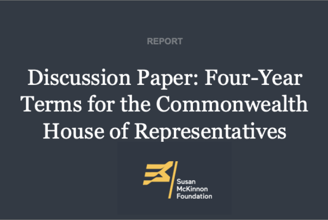 McKinnon releases Discussion Paper on 4-year terms