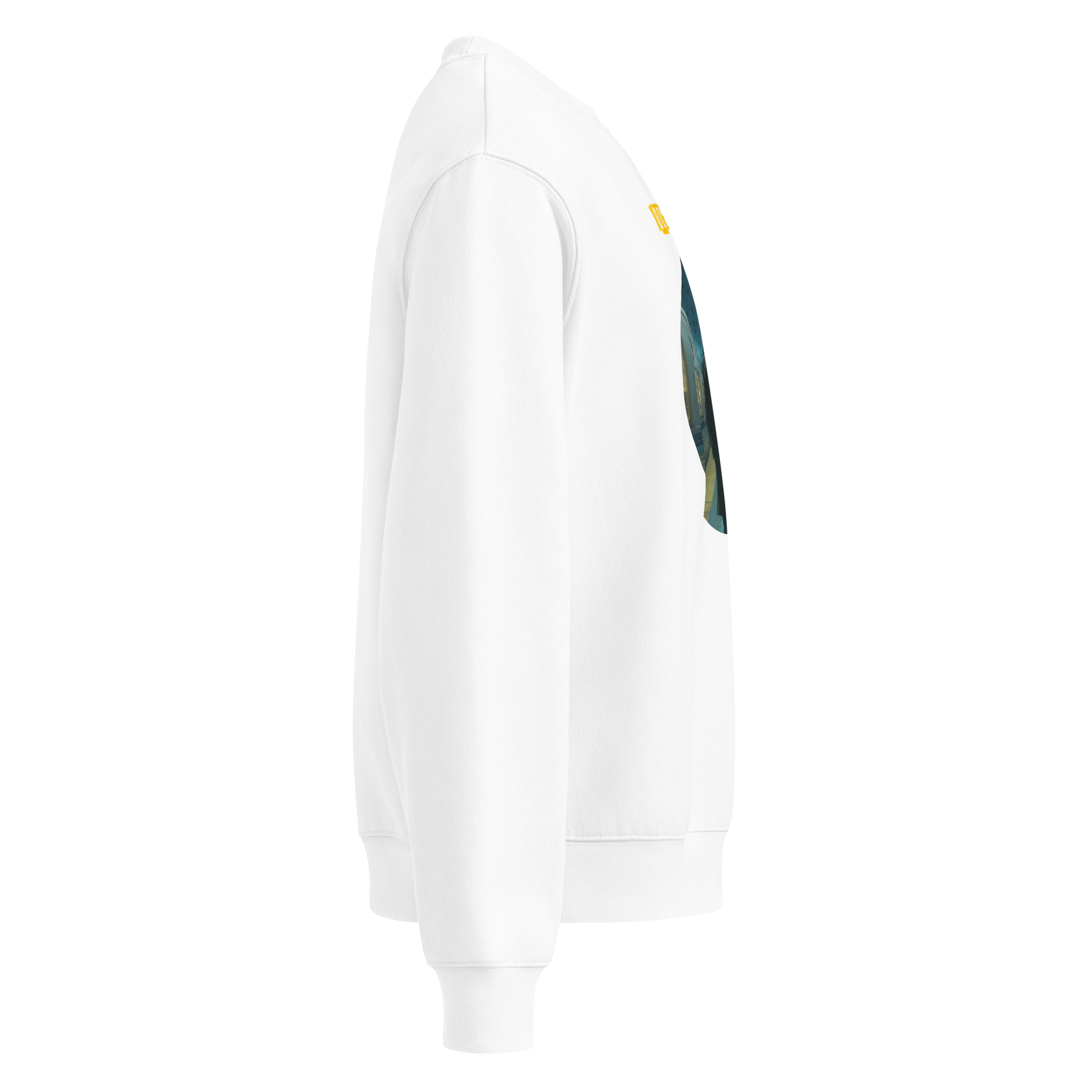 IntrovertedAlpha™ Oversized Sweatshirt in White for men, clean minimalist sweatshirt with a premium heavyweight finish