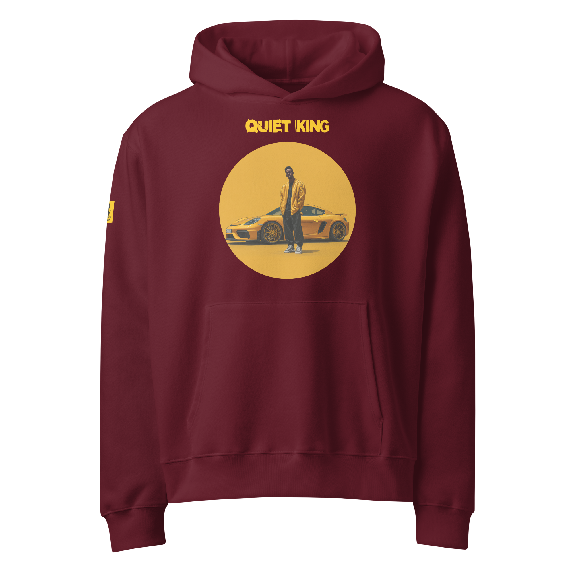 Xantho Philos™ Oversized Hoodie in Maroon for men, premium oversized hoodie with heavyweight comfort