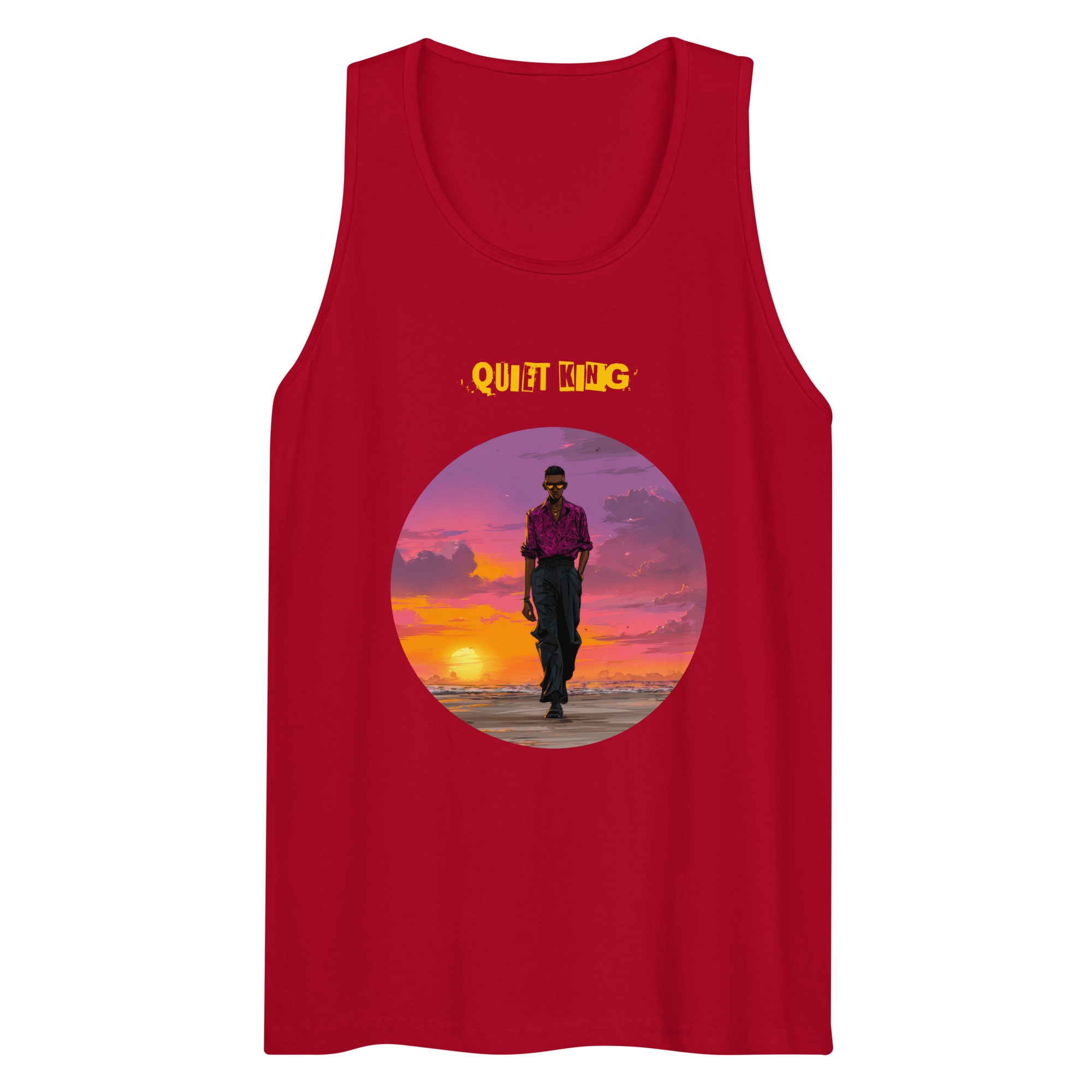 IntrovertedAlpha™ Tank Top in Red for men, bold premium tank top with lightweight streetwear style