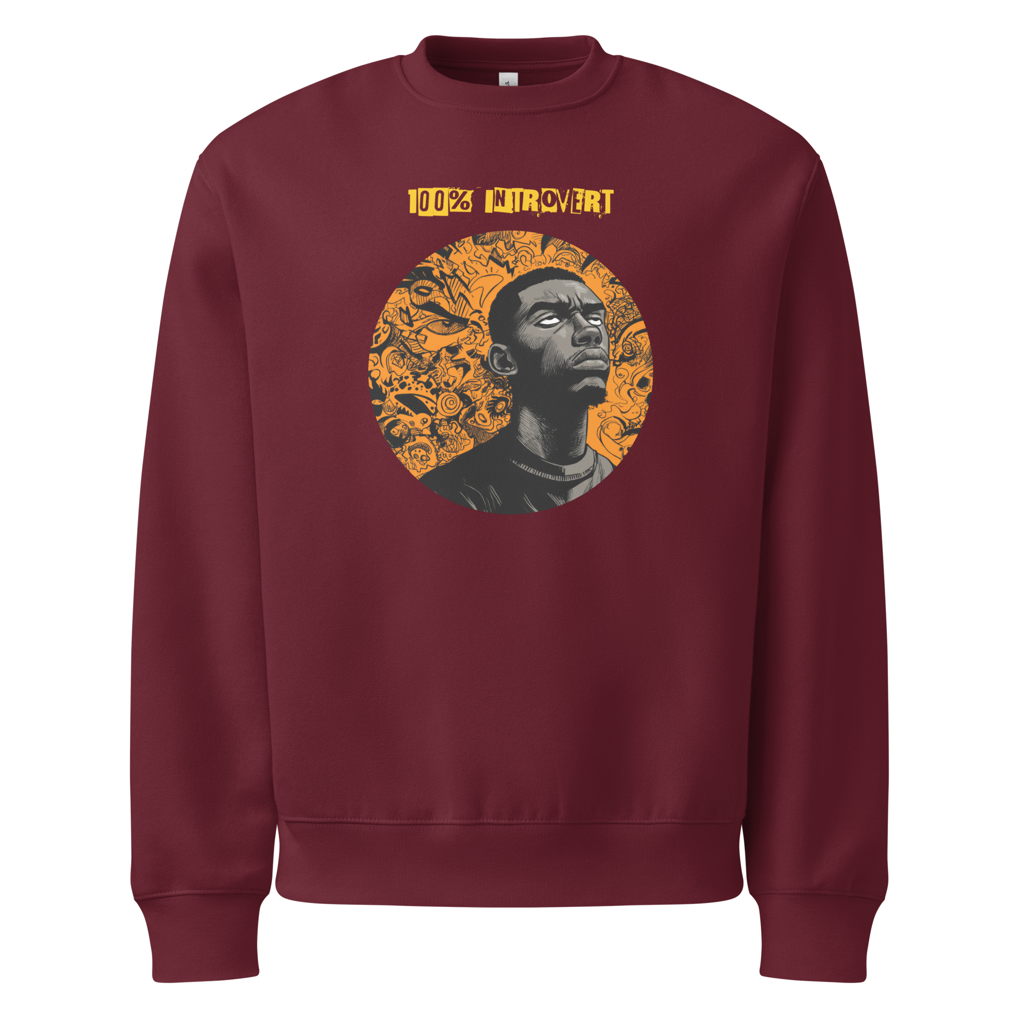 Xantho Philos™ Oversized Sweatshirt in Maroon for men, rich-toned oversized sweatshirt with heavyweight comfort