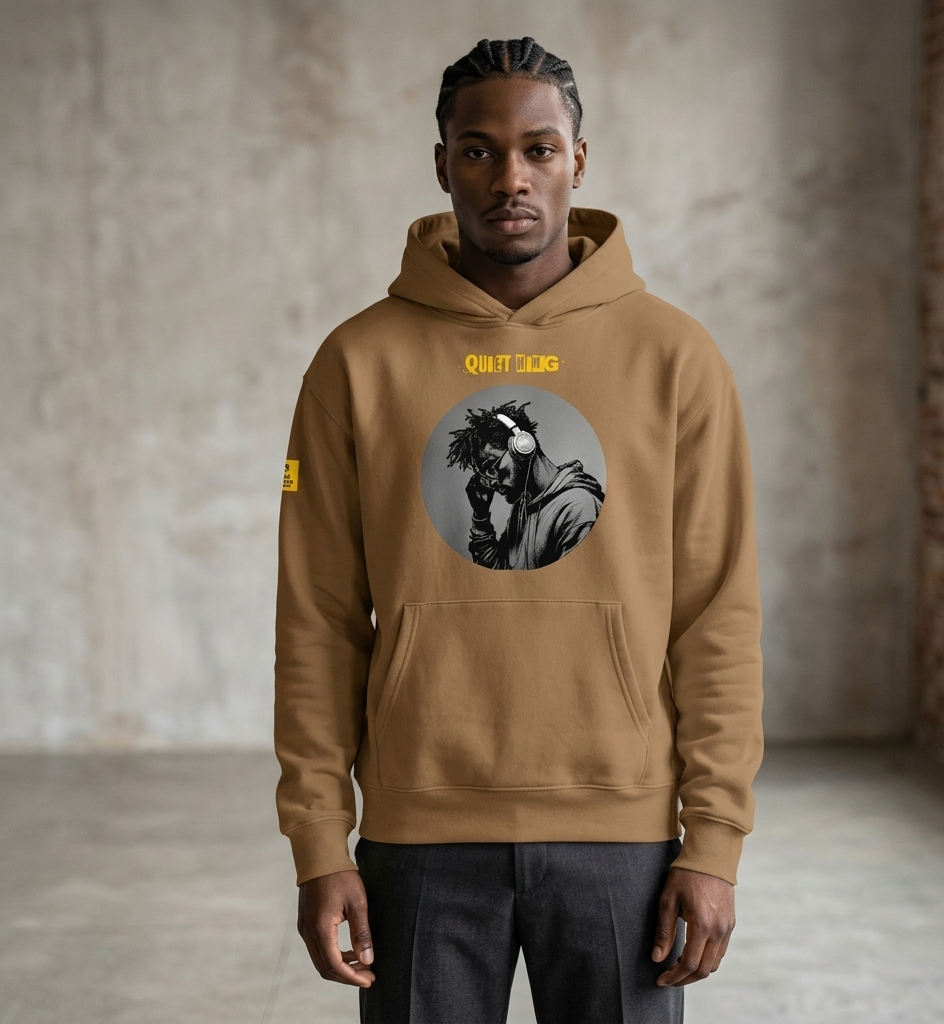 Xantho Philos™ Oversized Hoodie in Vintage Brown for men, premium oversized streetwear with a warm neutral tone