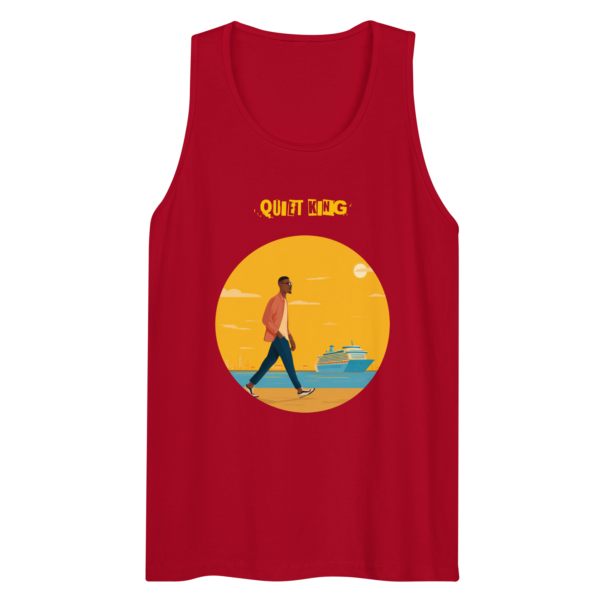 IntrovertedAlpha™ Tank Top in Red for men, bold premium tank top with lightweight streetwear style