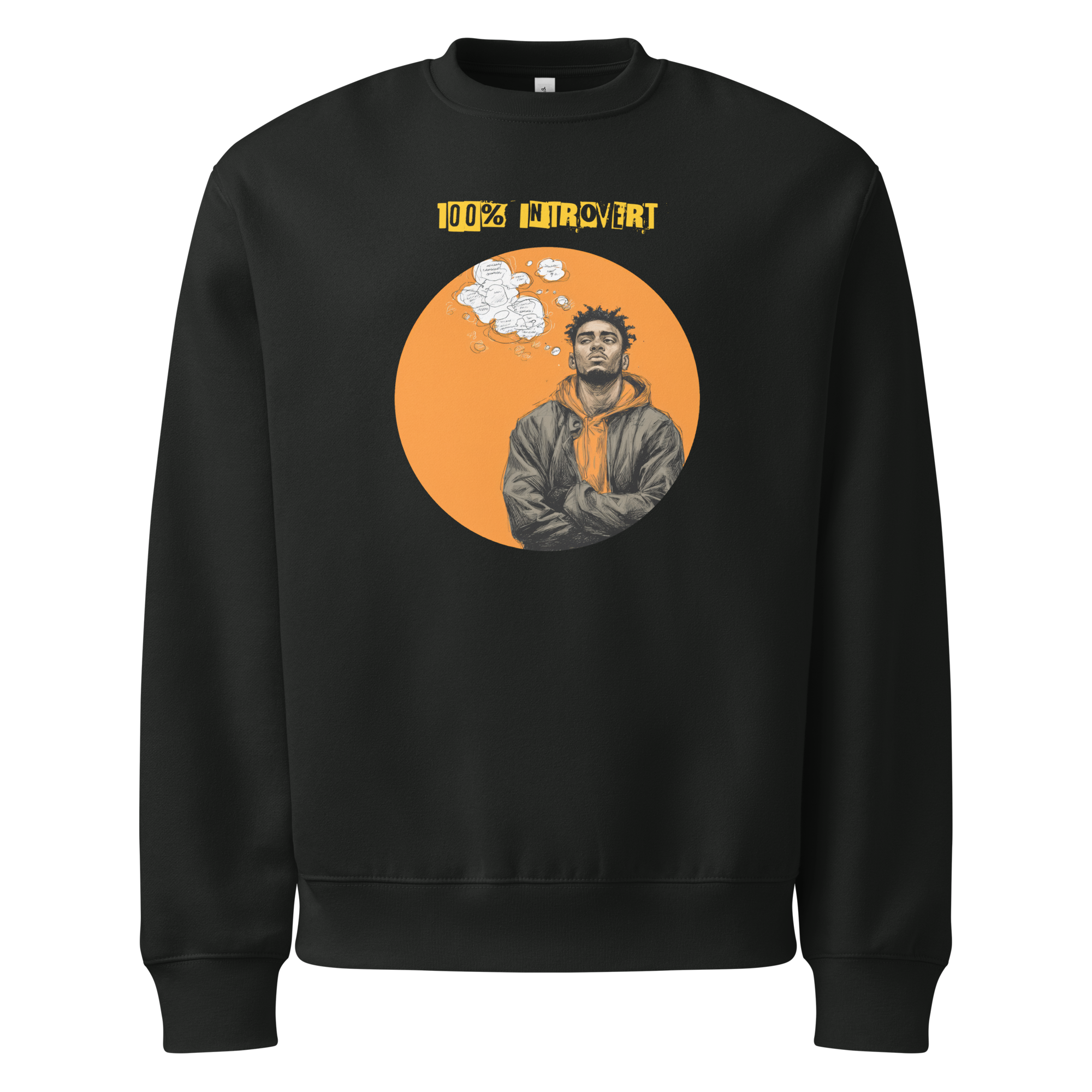 Xantho Philos™ Oversized Sweatshirt in Vintage Black for men, washed heavyweight sweatshirt with a relaxed oversized fit