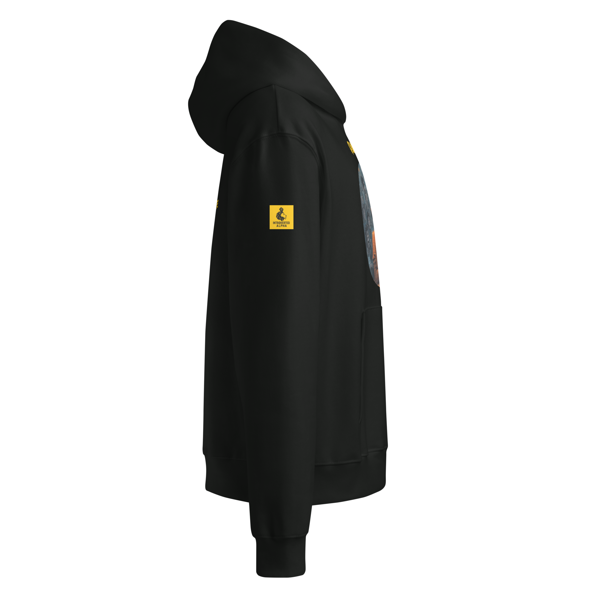 Xantho Philos™ Oversized Hoodie in Vintage Black for men, premium heavyweight streetwear with a relaxed oversized fit