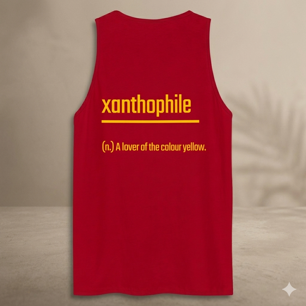 Xantho Philos™ Tank Top in Red for men, bold premium tank top with lightweight streetwear style