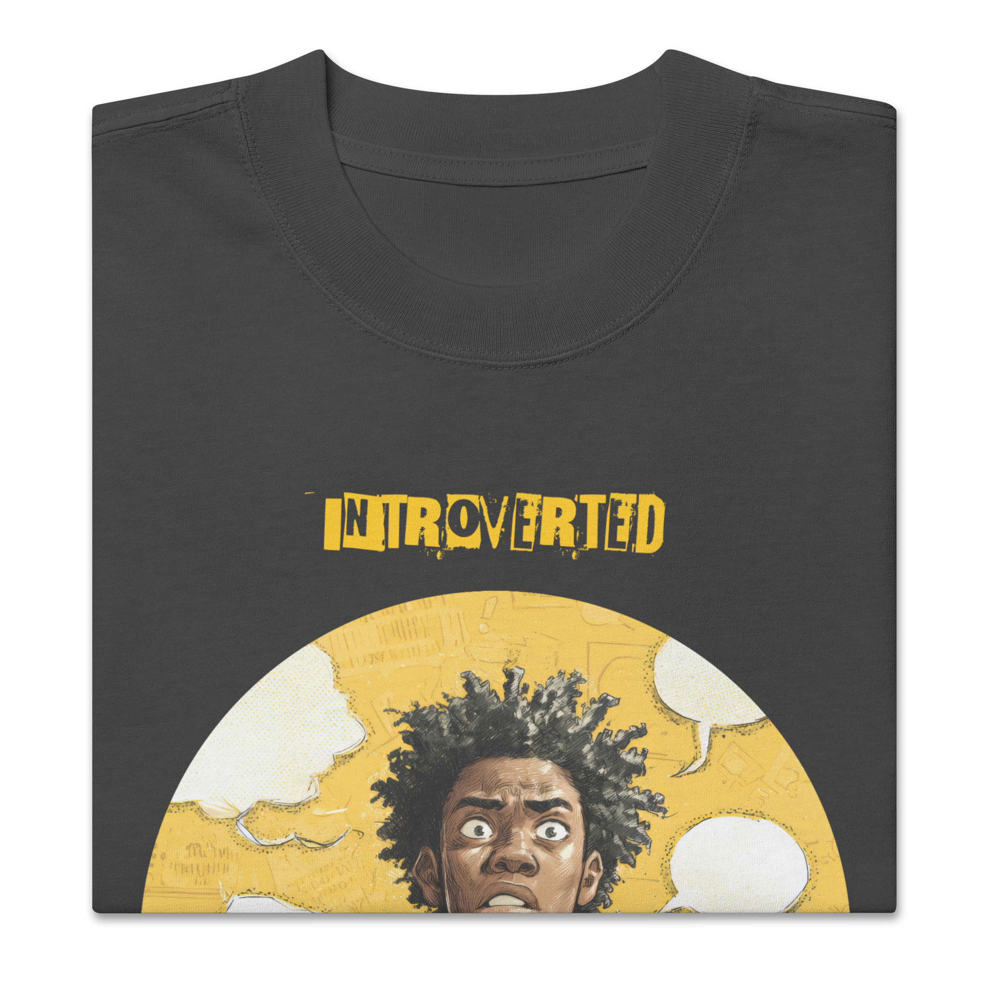 IntrovertedAlpha™ Oversized Faded T-Shirt in Faded Black for men, vintage-wash streetwear with a relaxed oversized fit