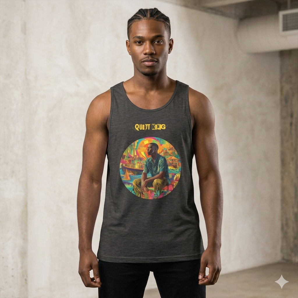 IntrovertedAlpha™ Tank Top in Charcoal Heather for men, soft-blend tank top with a clean everyday fit