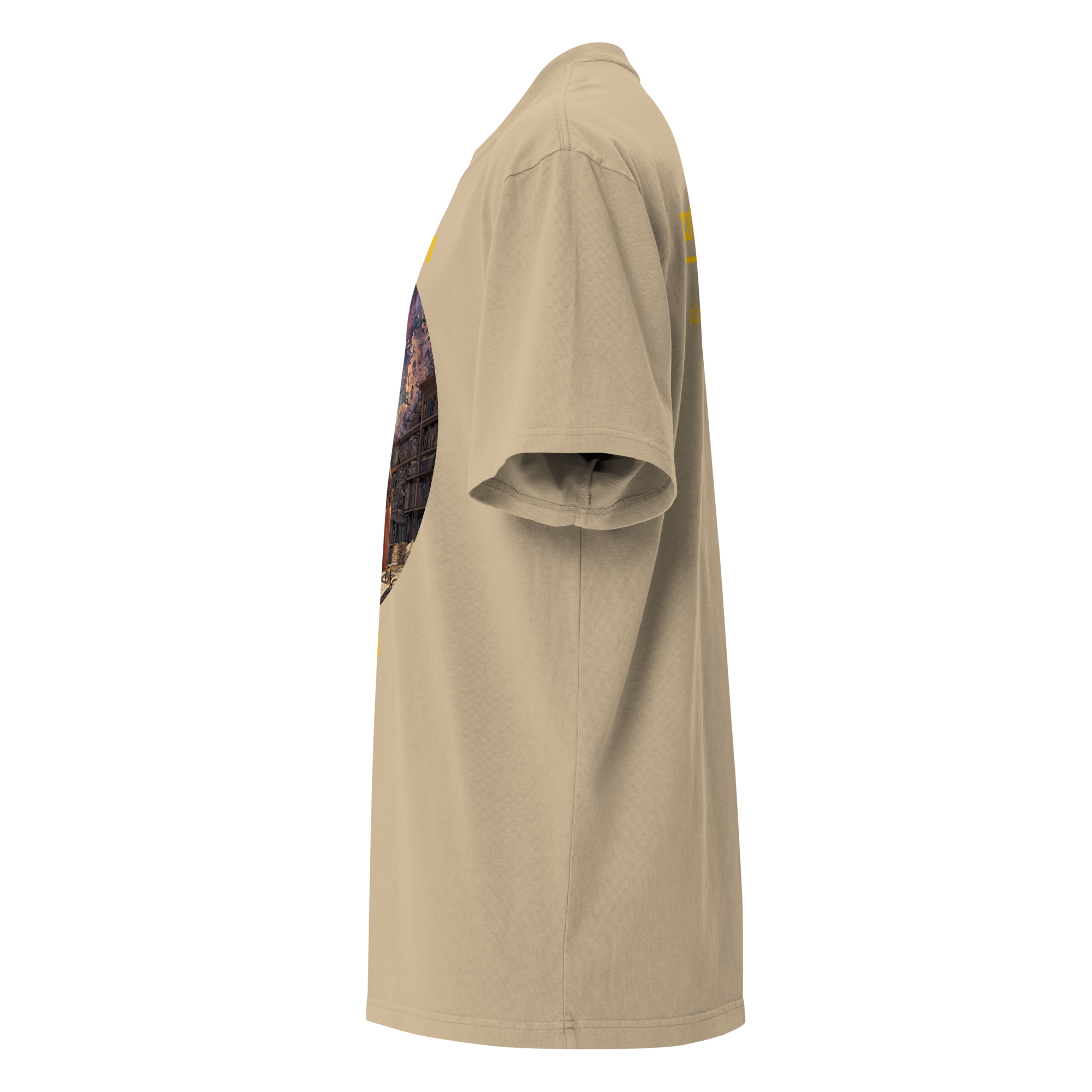 IntrovertedAlpha™ Oversized Faded T-Shirt in Faded Khaki for men, neutral oversized T-shirt with casual streetwear style
