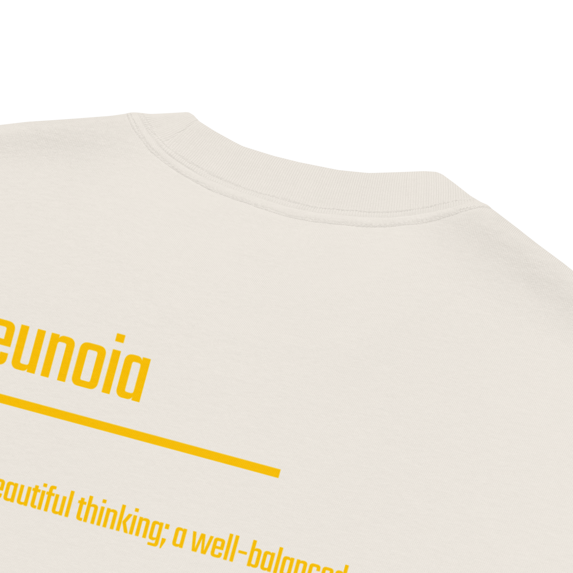 IntrovertedAlpha™ Oversized Faded T-Shirt in Faded Bone for men, soft neutral oversized T-shirt with a minimalist streetwear feel