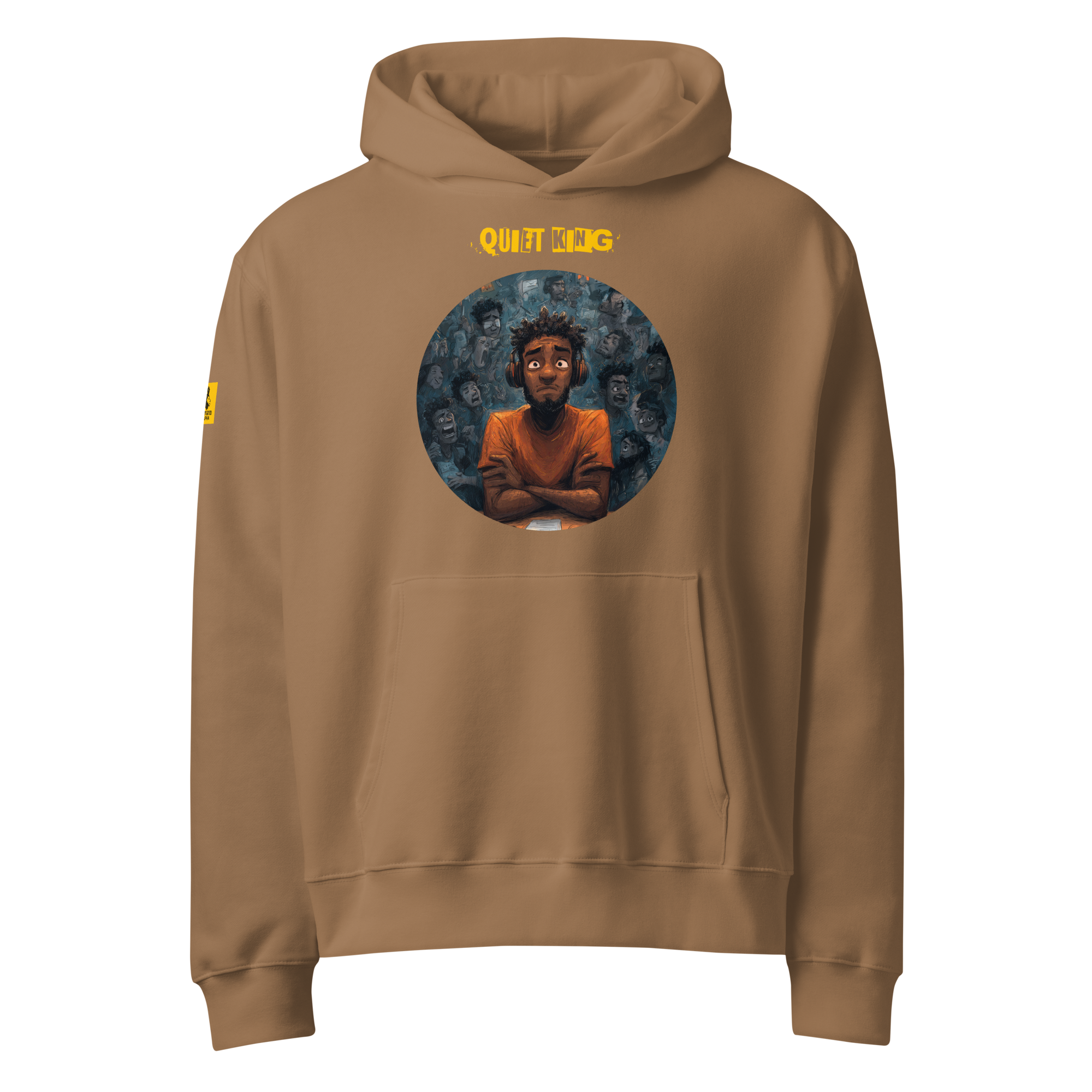 Xantho Philos™ Oversized Hoodie in Vintage Brown for men, premium oversized streetwear with a warm neutral tone