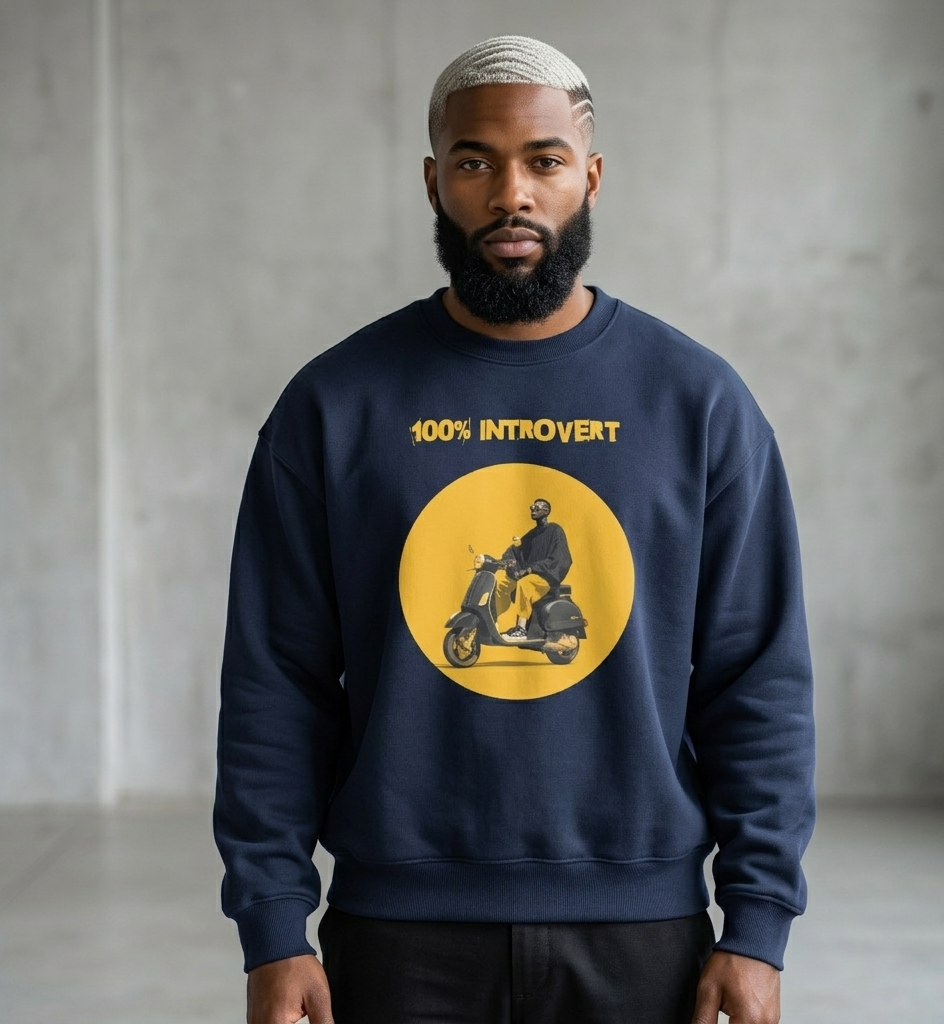 Xantho Philos™ Oversized Sweatshirt in Navy for men, minimalist premium sweatshirt with everyday streetwear style