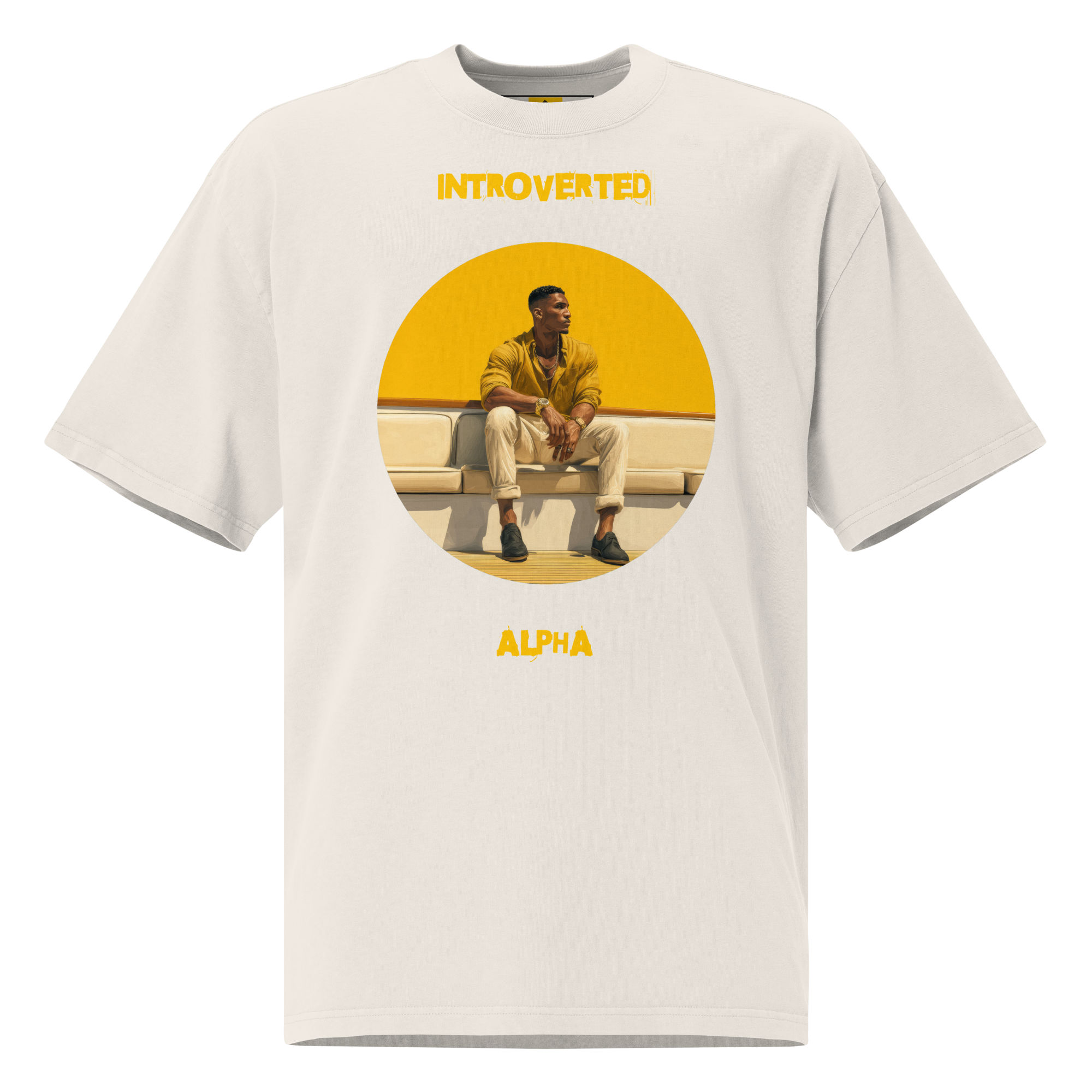 Xantho Philos™ Oversized Faded T-Shirt in Faded Bone for men, soft neutral oversized T-shirt with a minimalist streetwear feel