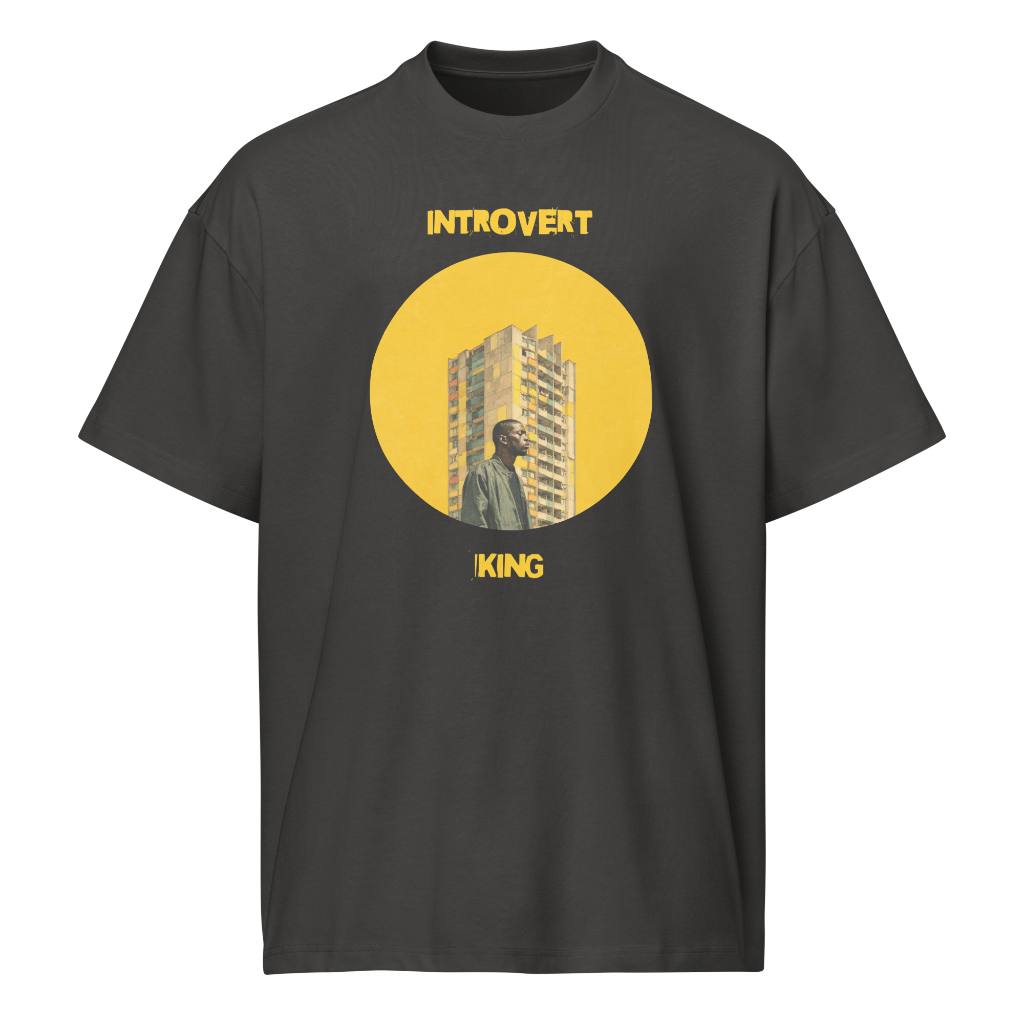 Xantho Philos™ Box Tee in Vintage Black for men, washed boxy T-shirt with a relaxed streetwear silhouette