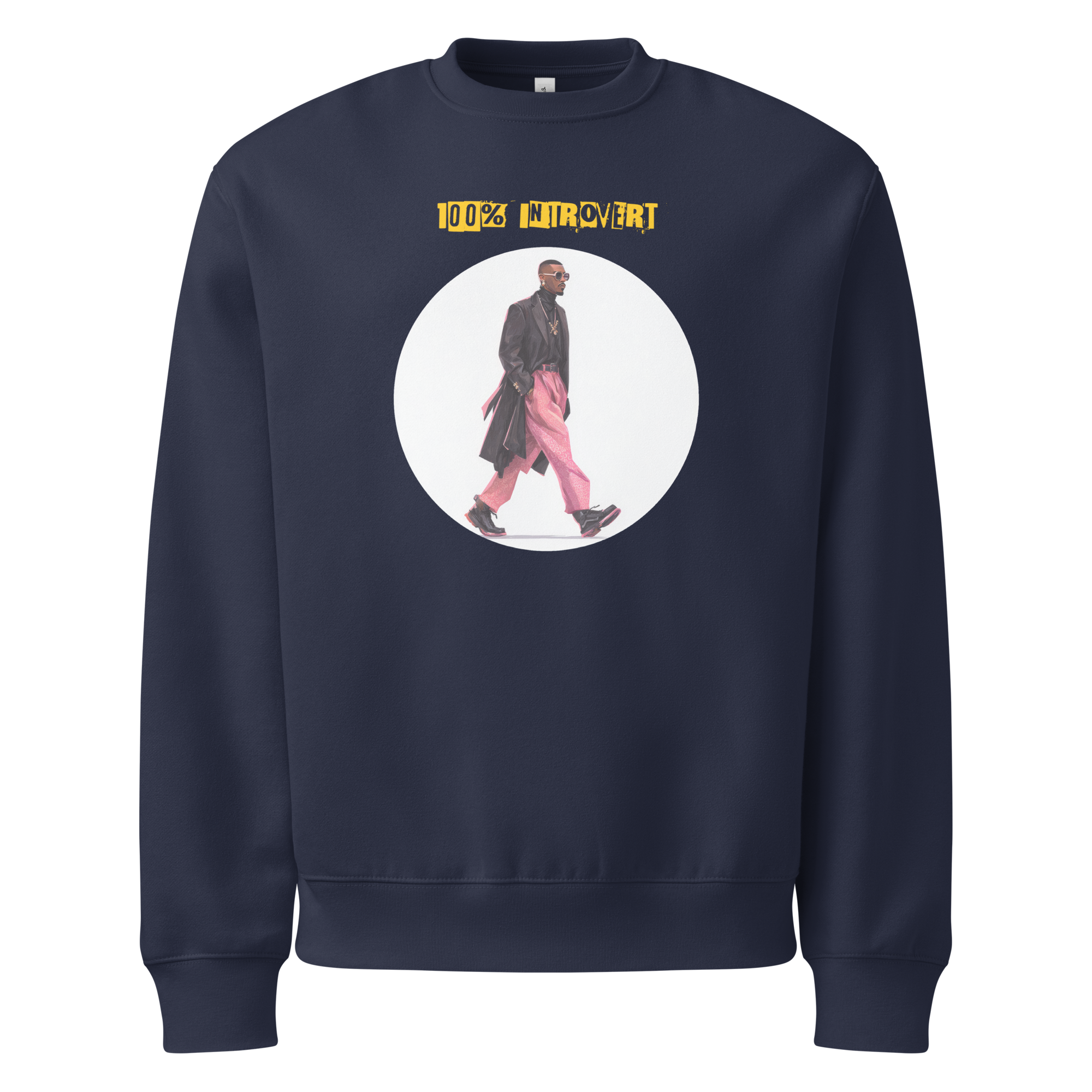 IntrovertedAlpha™ Oversized Sweatshirt in Navy for men, minimalist premium sweatshirt with everyday streetwear style