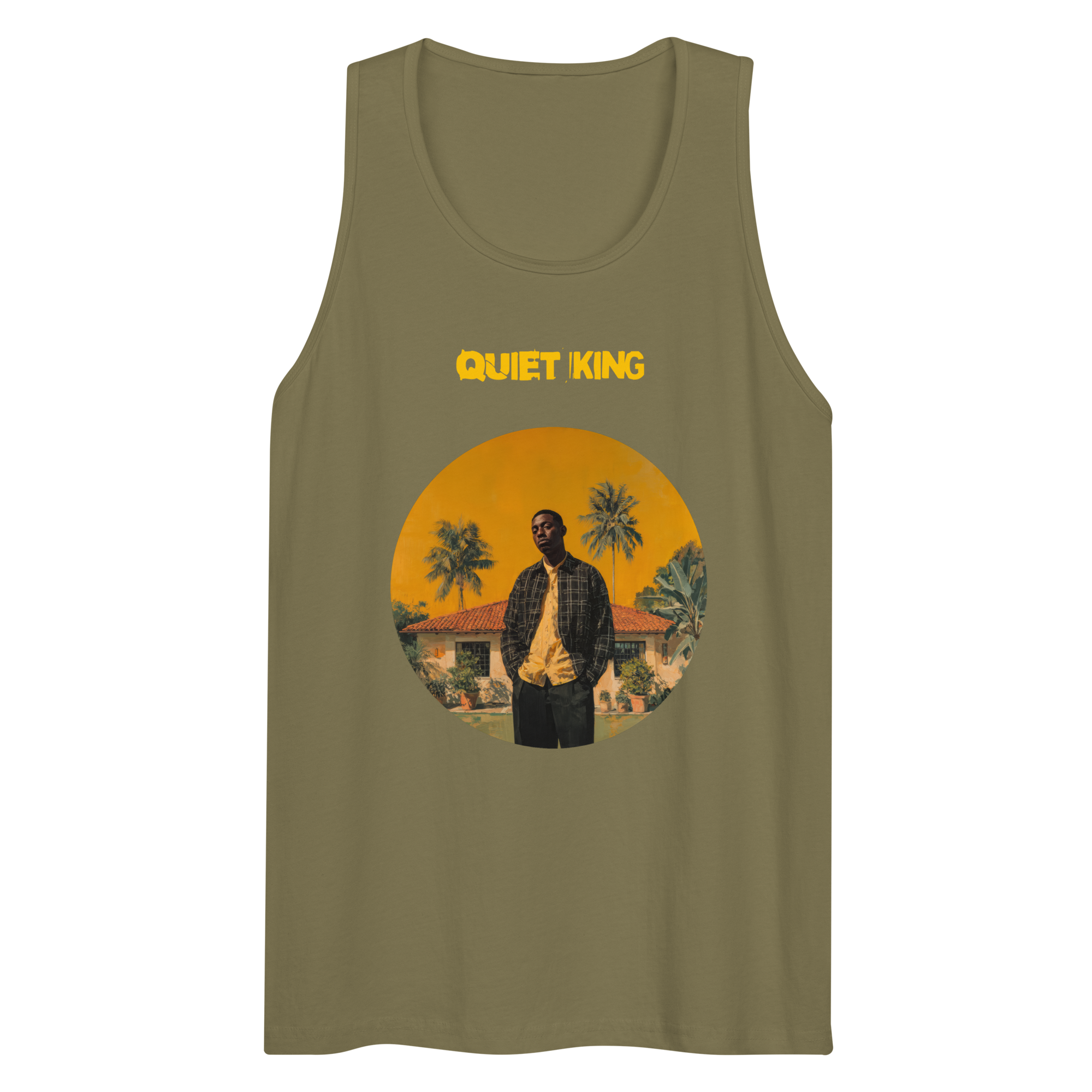 Xantho Philos™ Tank Top in Military Green for men, athletic streetwear tank with a grounded utilitarian tone