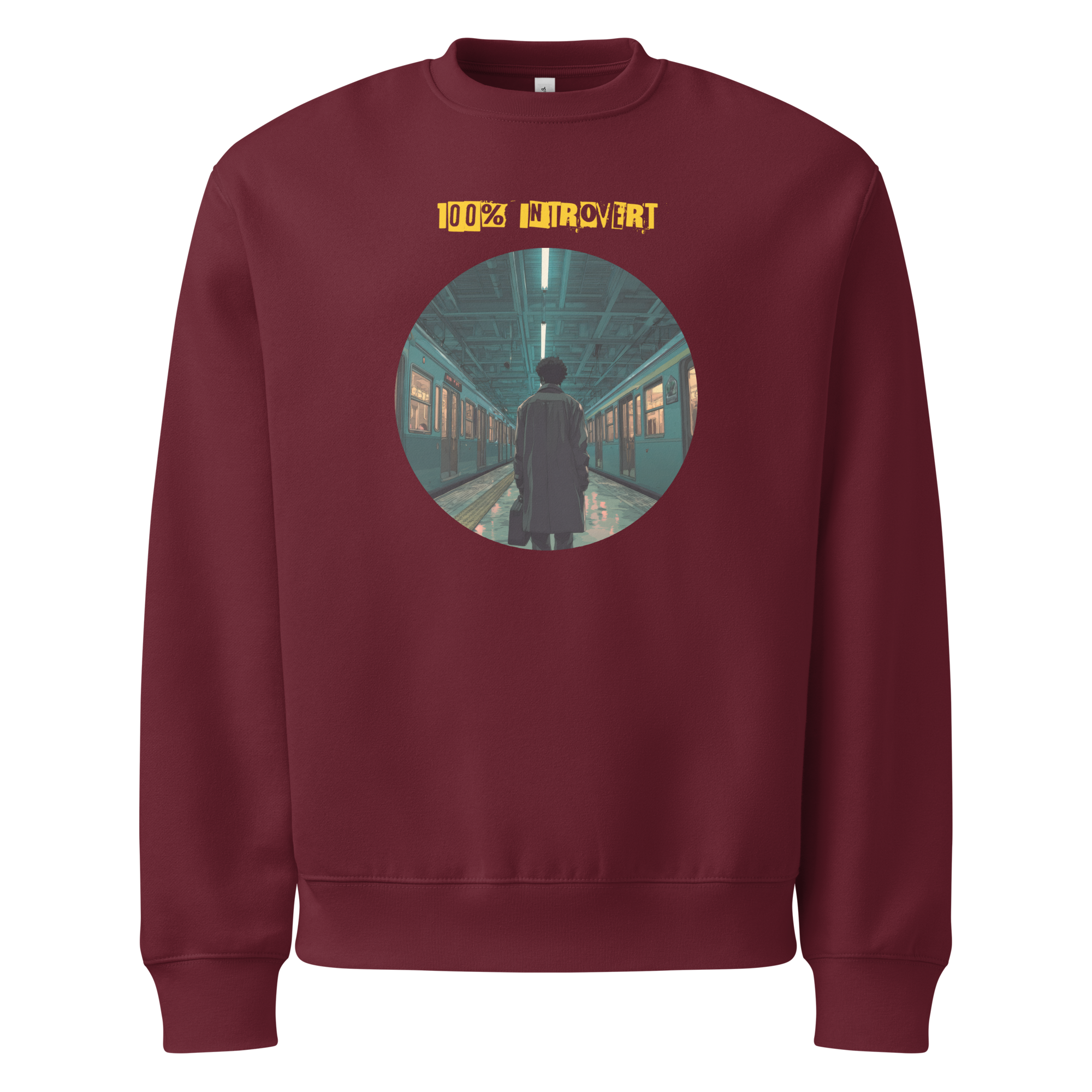 Xantho Philos™ Oversized Sweatshirt in Maroon for men, rich-toned oversized sweatshirt with heavyweight comfort