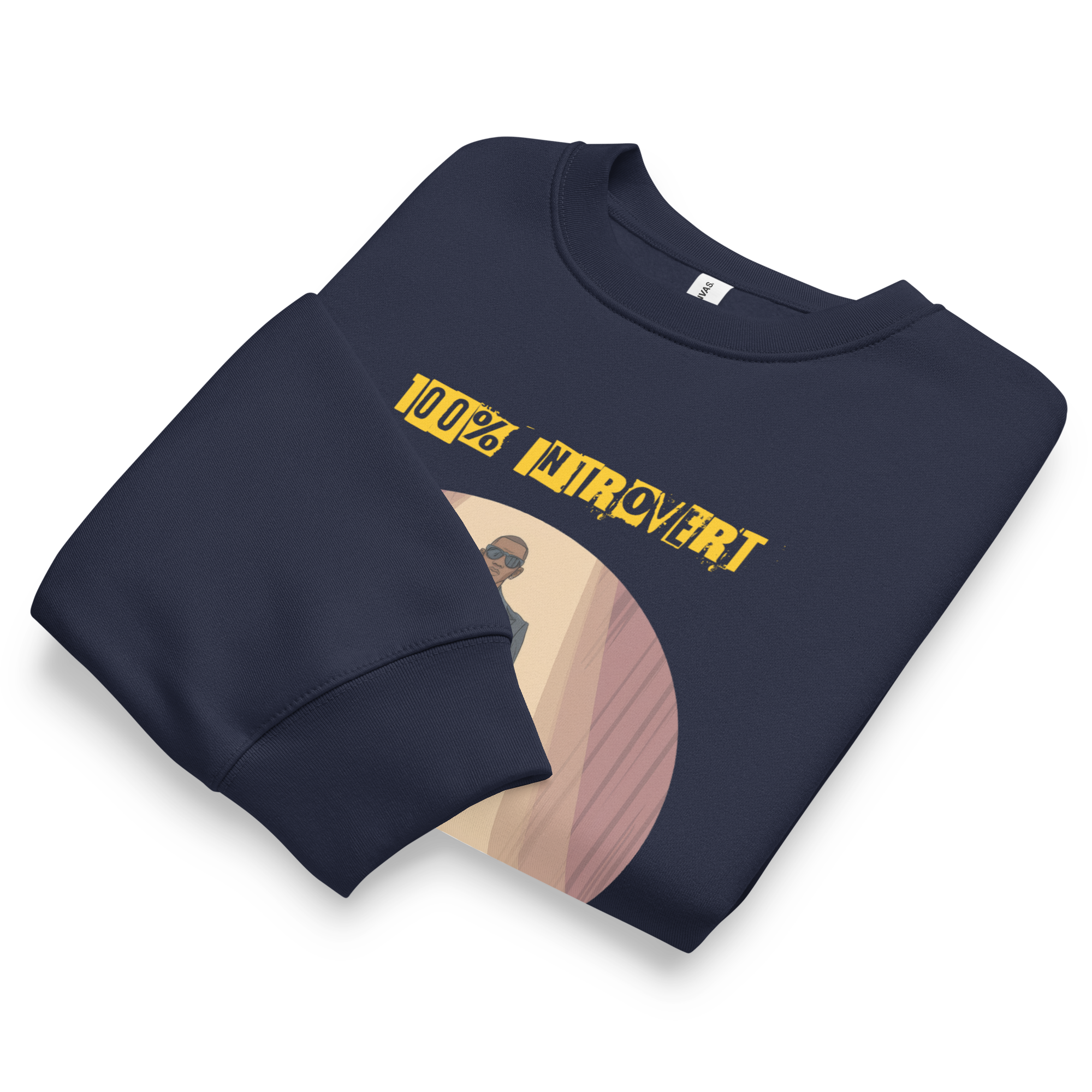 IntrovertedAlpha™ Oversized Sweatshirt in Navy for men, minimalist premium sweatshirt with everyday streetwear style
