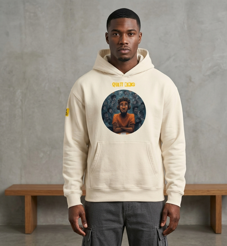 Xantho Philos™ Oversized Hoodie in Dust for men, soft neutral heavyweight hoodie with a relaxed fit