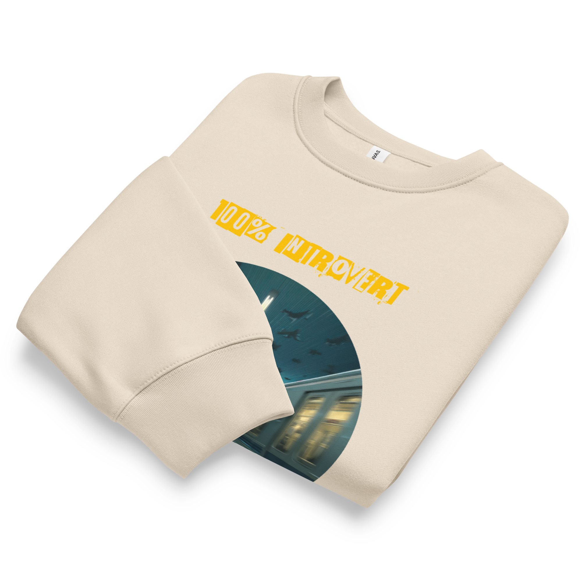 IntrovertedAlpha™ Oversized Sweatshirt in Dust for men, soft neutral sweatshirt with a relaxed oversized fit