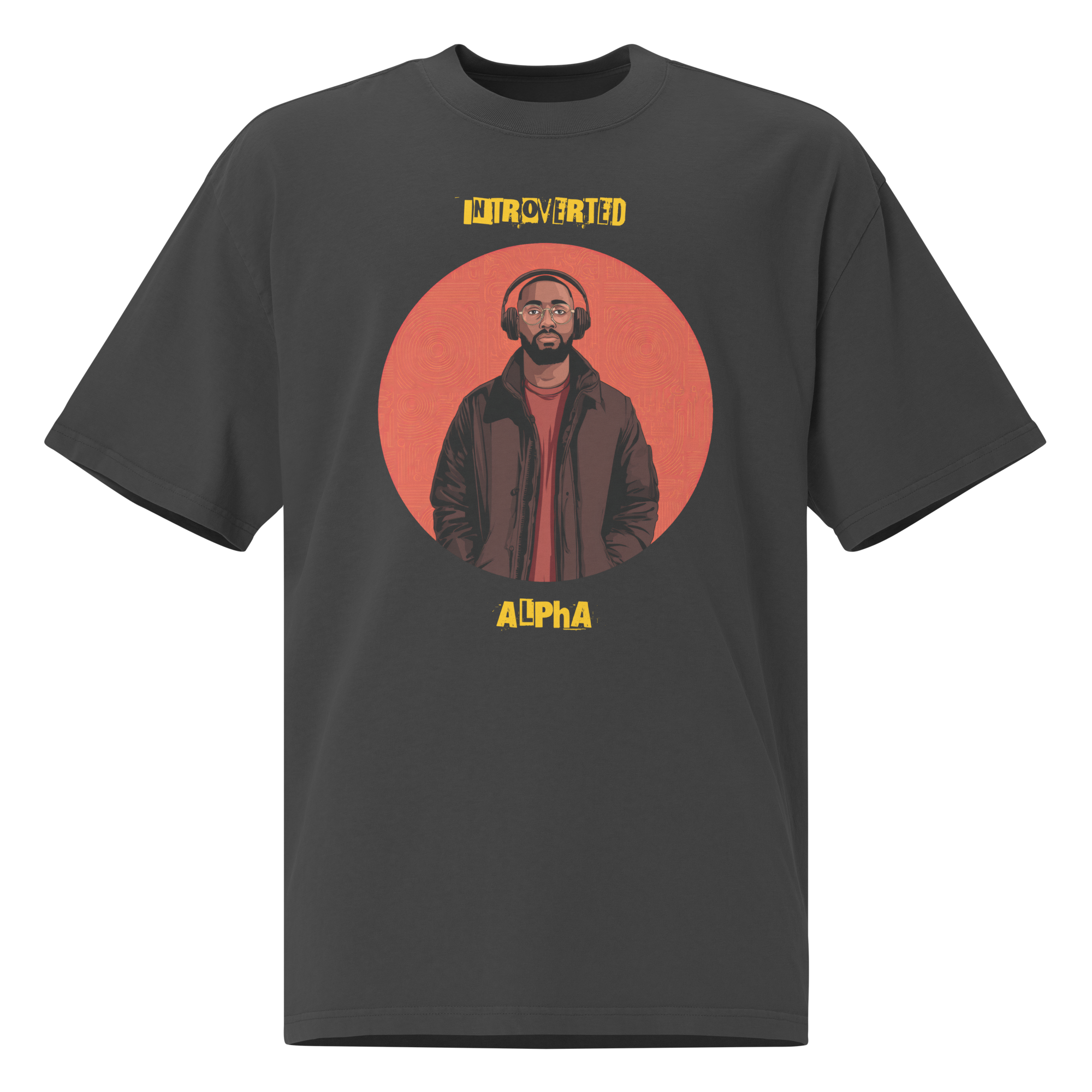 Xantho Philos™ Oversized Faded T-Shirt in Faded Black for men, vintage-wash streetwear with a relaxed oversized fit