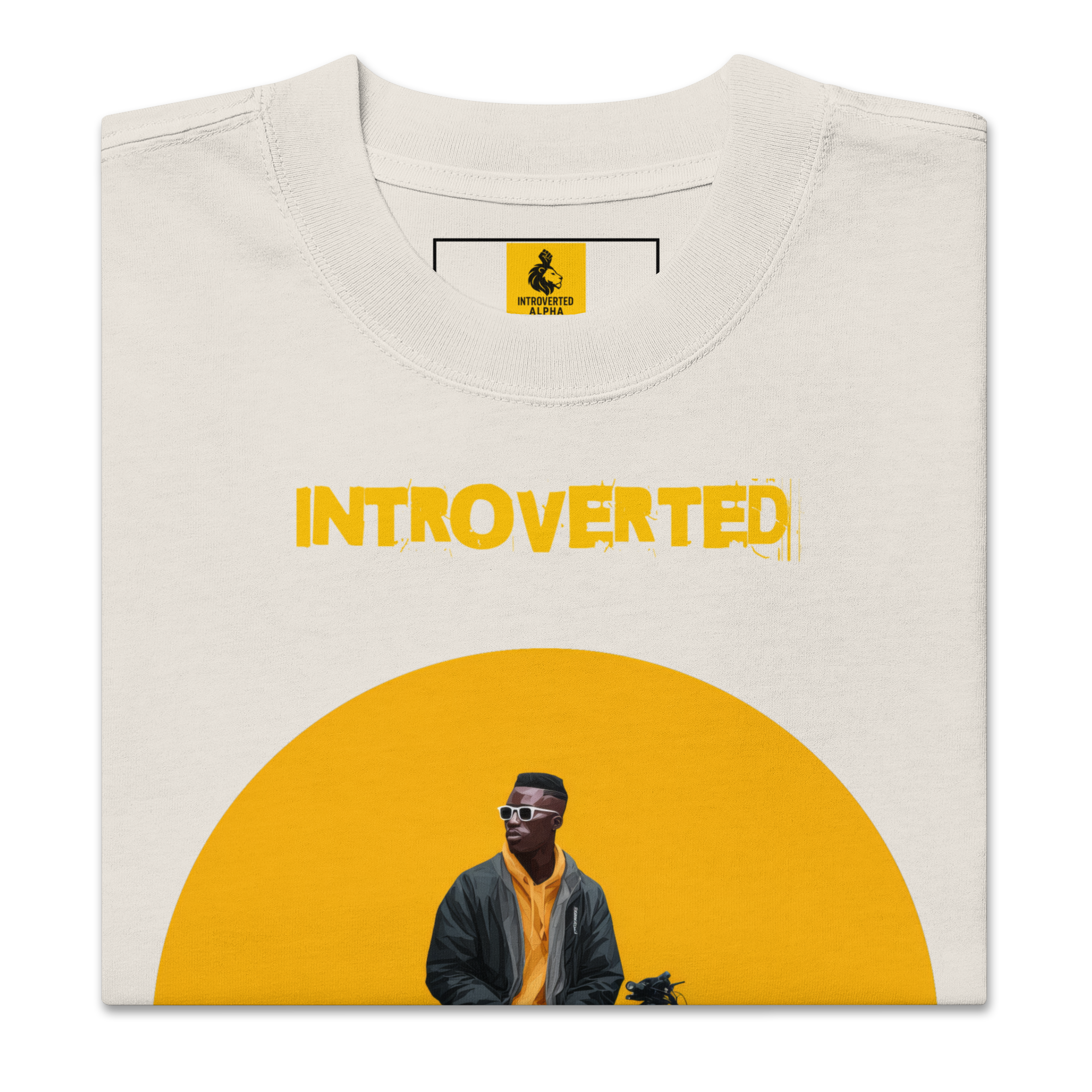 Xantho Philos™ Oversized Faded T-Shirt in Faded Bone for men, soft neutral oversized T-shirt with a minimalist streetwear feel