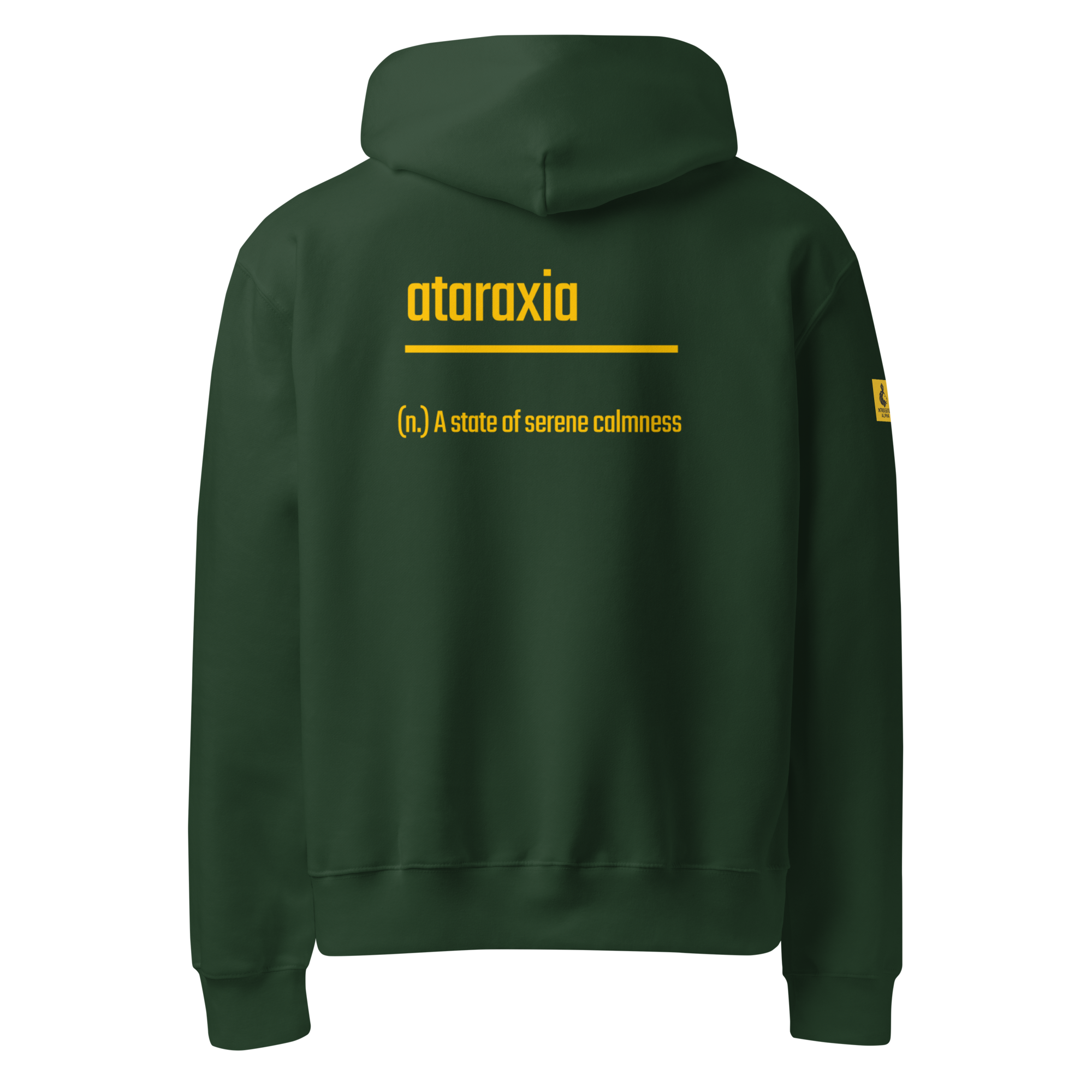 IntrovertedAlpha™ Oversized Hoodie in Forest for men, elevated everyday streetwear with a relaxed oversized fit