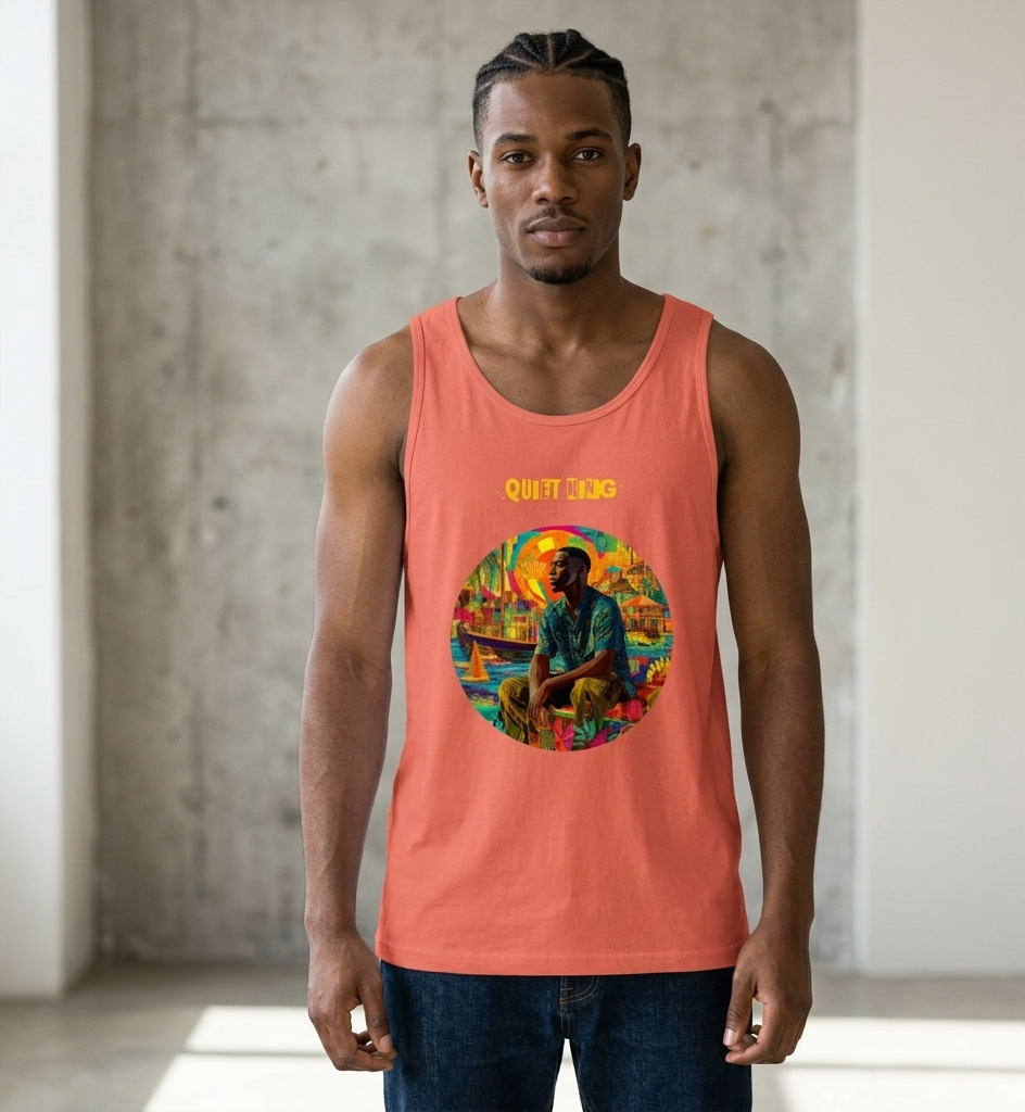 IntrovertedAlpha™ Tank Top in Coral for men, lightweight summer tank top with a vibrant casual tone