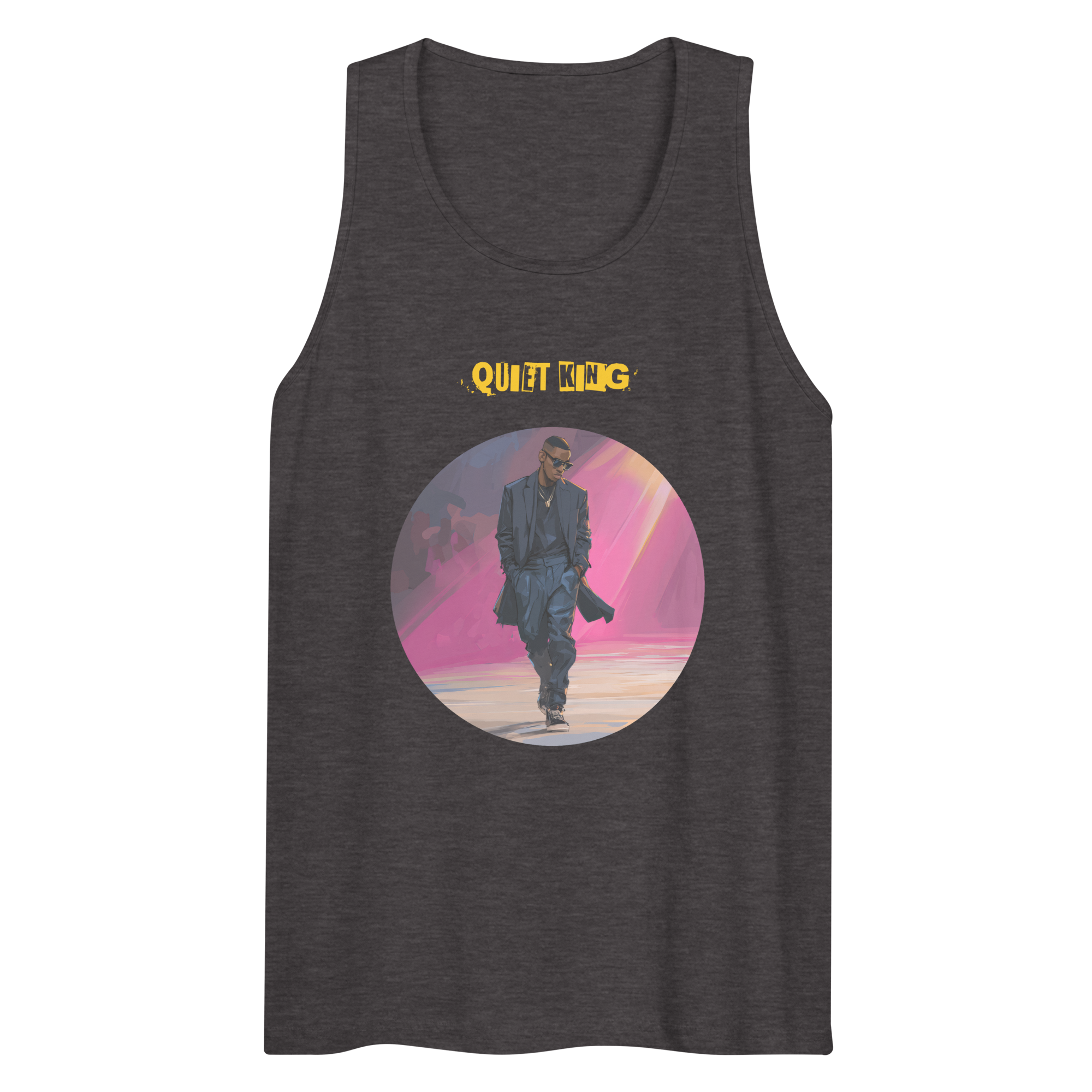 IntrovertedAlpha™ Tank Top in Charcoal Heather for men, soft-blend tank top with a clean everyday fit