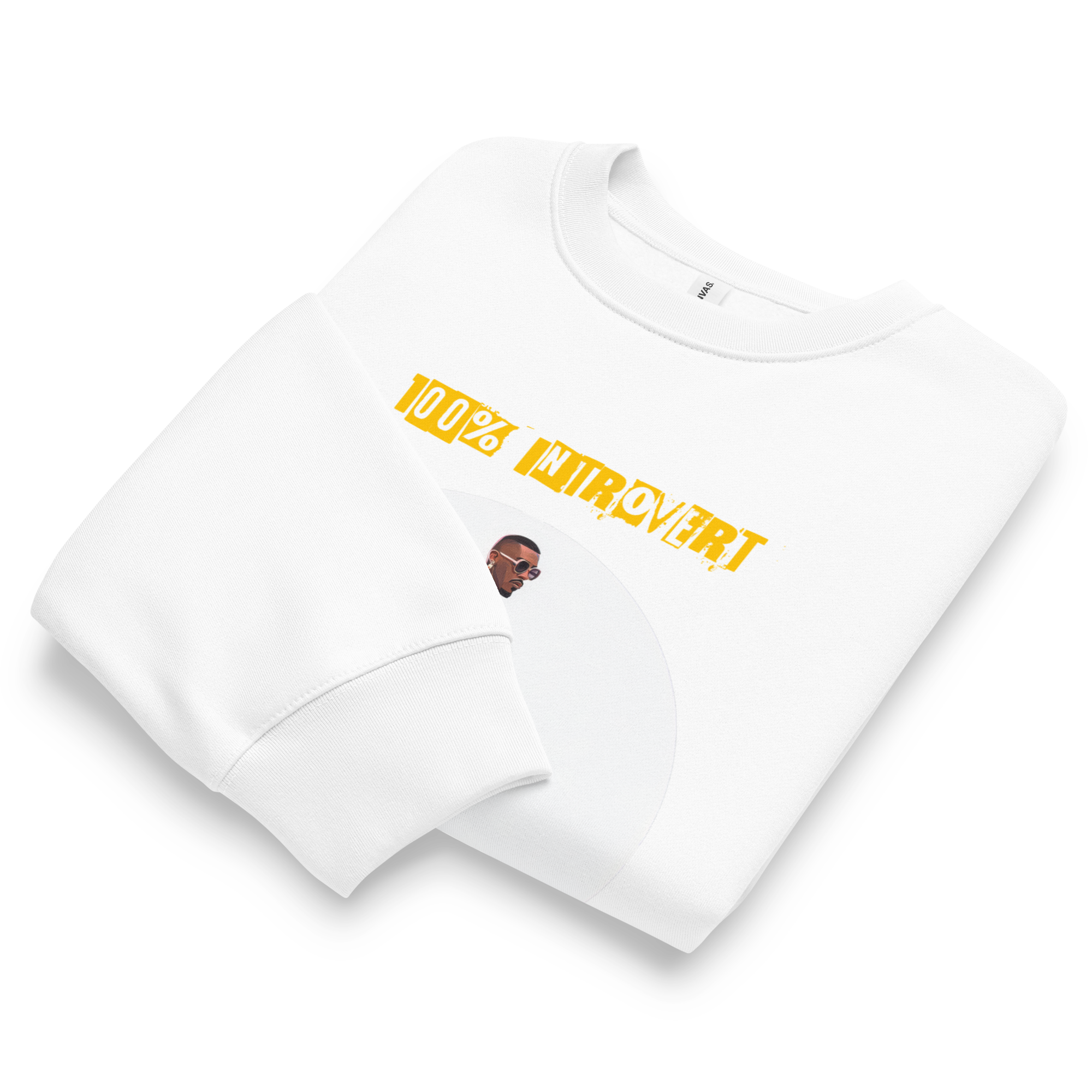 IntrovertedAlpha™ Oversized Sweatshirt in White for men, clean minimalist sweatshirt with a premium heavyweight finish