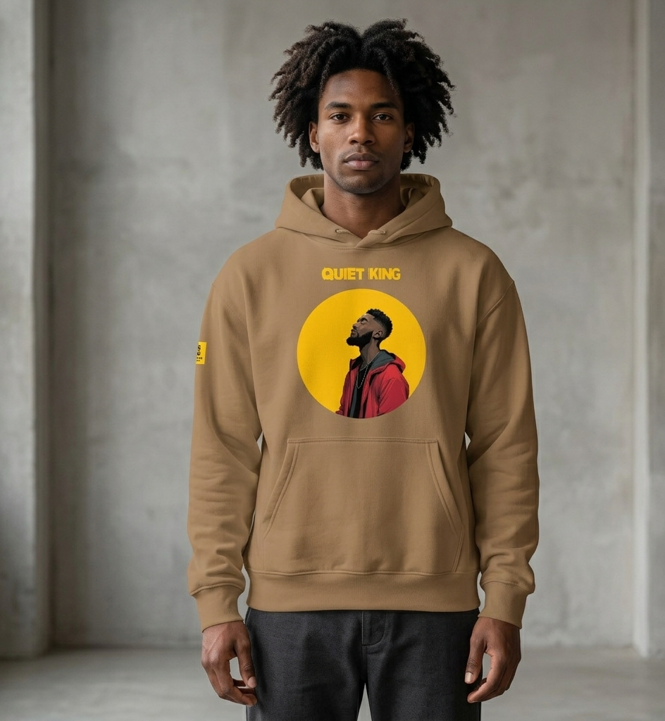 IntrovertedAlpha™ Oversized Hoodie in Vintage Brown for men, premium oversized streetwear with a warm neutral tone