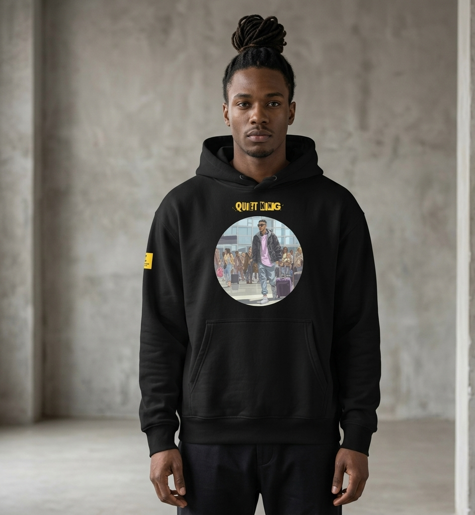 IntrovertedAlpha™ Oversized Hoodie in Vintage Black for men, premium heavyweight streetwear with a relaxed oversized fit