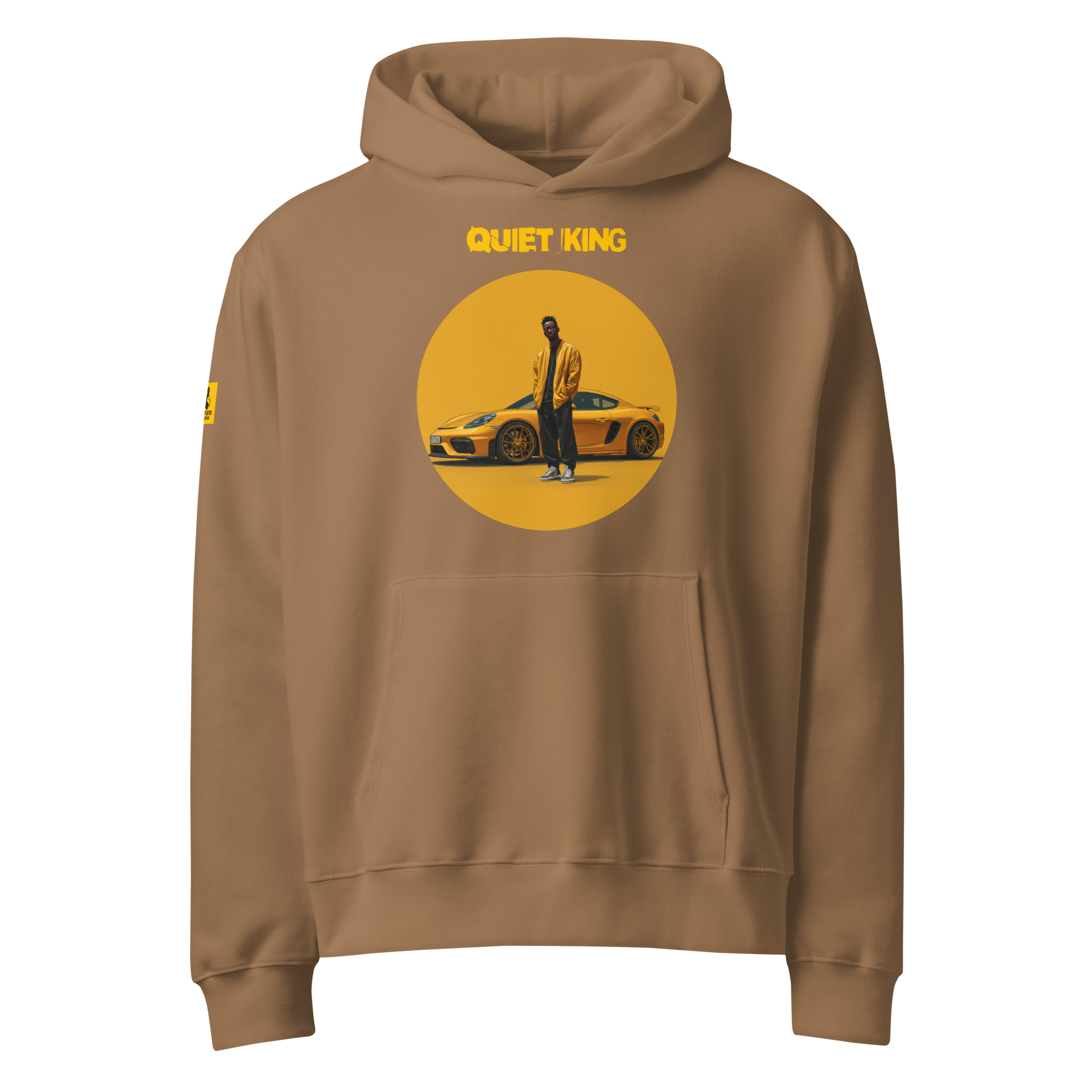 Xantho Philos™ Oversized Hoodie in Vintage Brown for men, premium oversized streetwear with a warm neutral tone