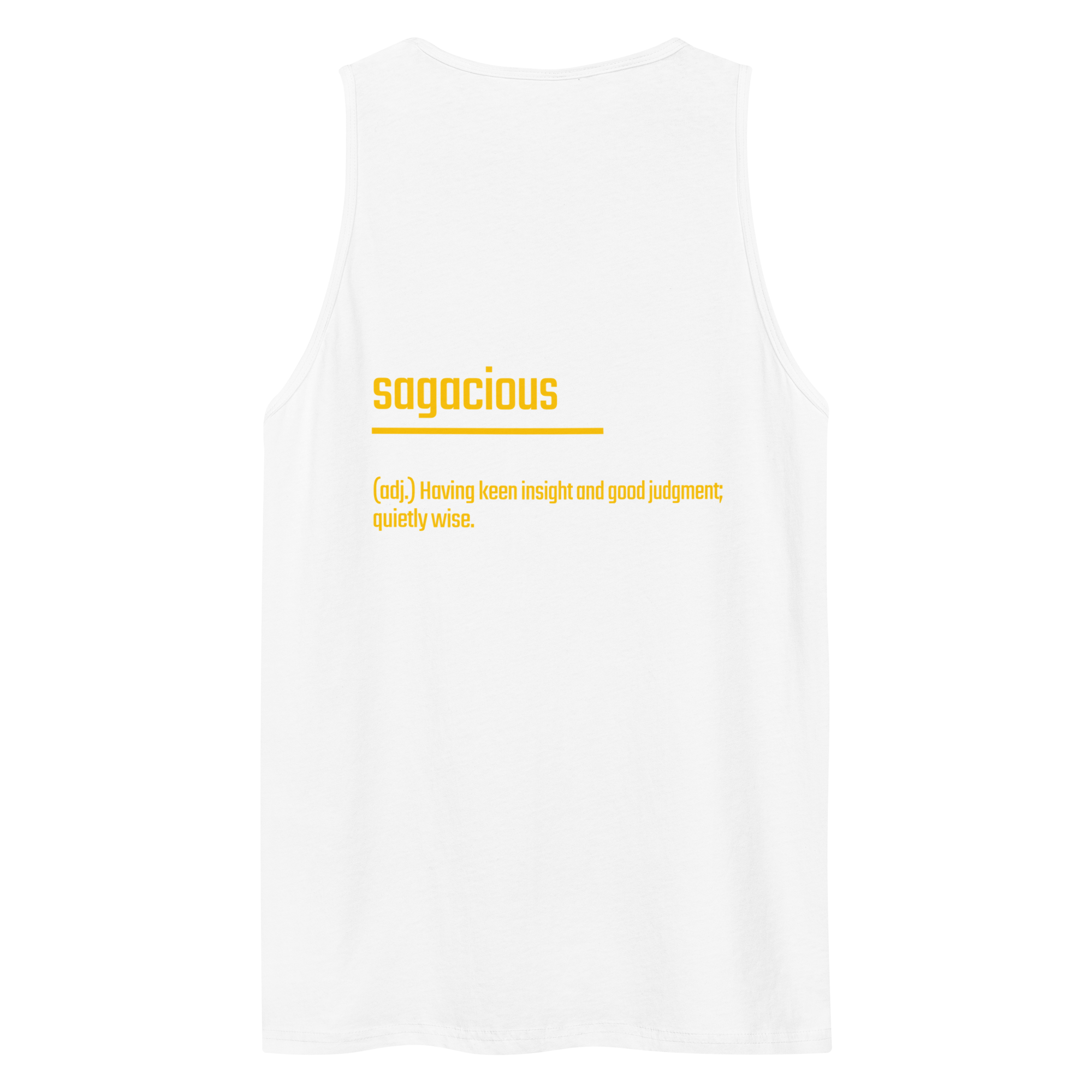 IntrovertedAlpha™ Tank Top in White for men, crisp minimalist tank top with a breathable everyday fit