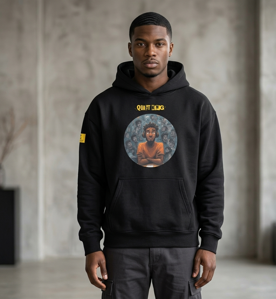 Xantho Philos™ Oversized Hoodie in Vintage Black for men, premium heavyweight streetwear with a relaxed oversized fit