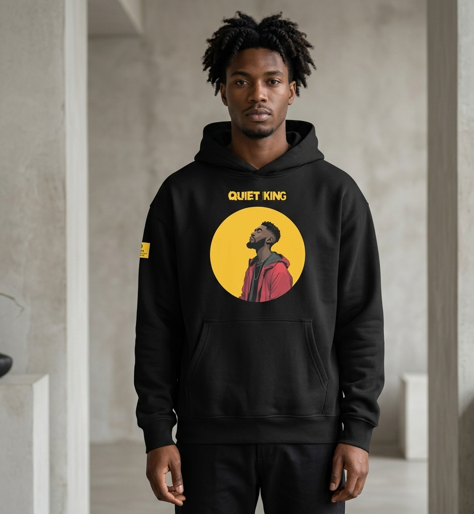 IntrovertedAlpha™ Oversized Hoodie in Vintage Black for men, premium heavyweight streetwear with a relaxed oversized fit