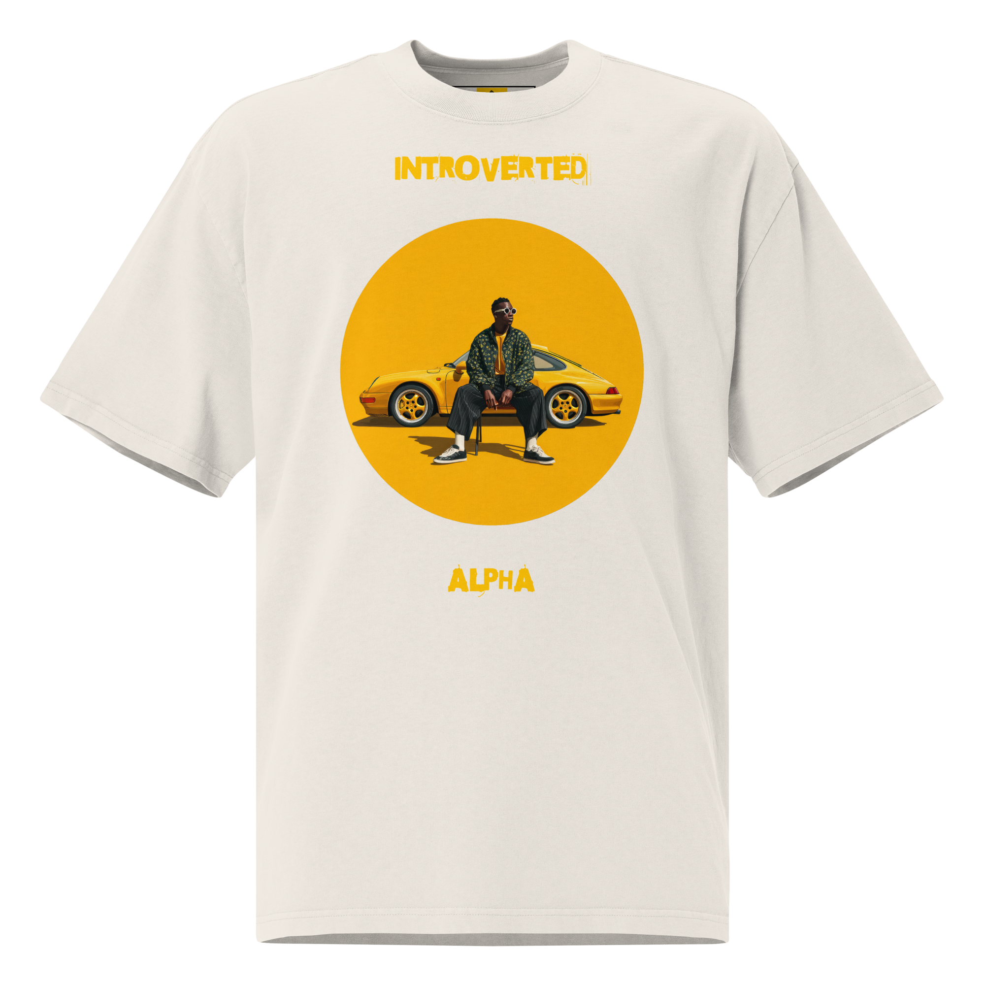 Xantho Philos™ Oversized Faded T-Shirt in Faded Bone for men, soft neutral oversized T-shirt with a minimalist streetwear feel