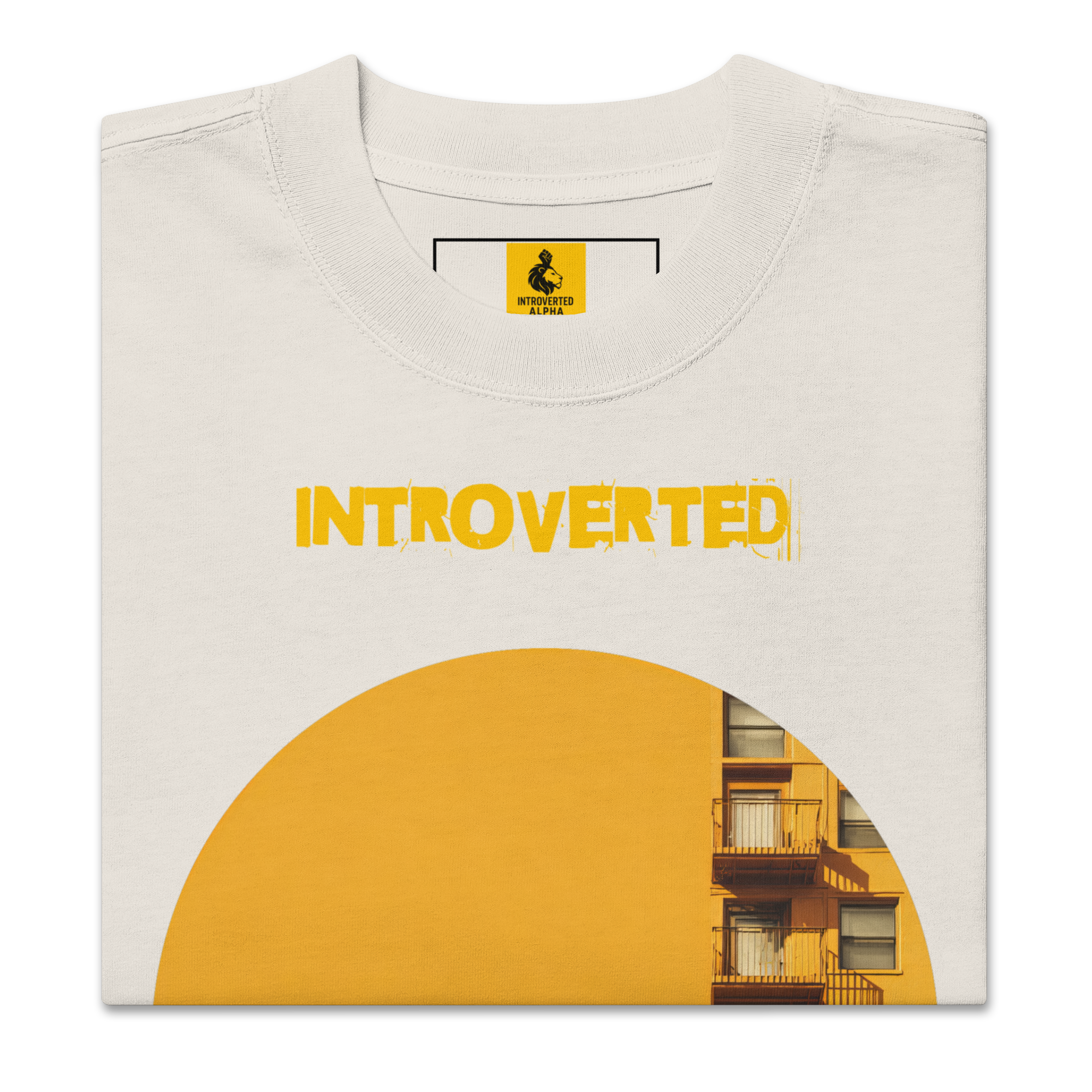 Xantho Philos™ Oversized Faded T-Shirt in Faded Bone for men, soft neutral oversized T-shirt with a minimalist streetwear feel