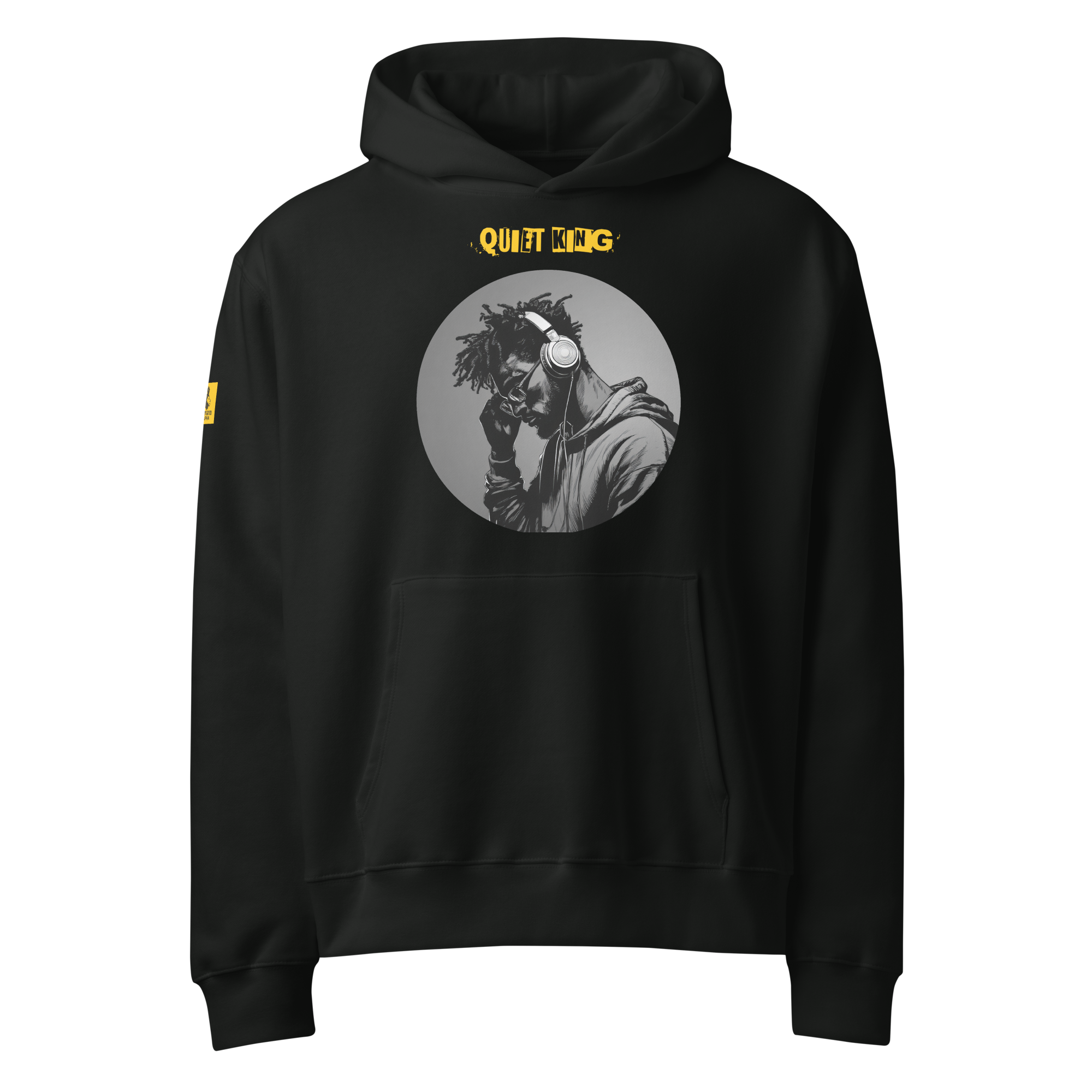 Xantho Philos™ Oversized Hoodie in Vintage Black for men, premium heavyweight streetwear with a relaxed oversized fit