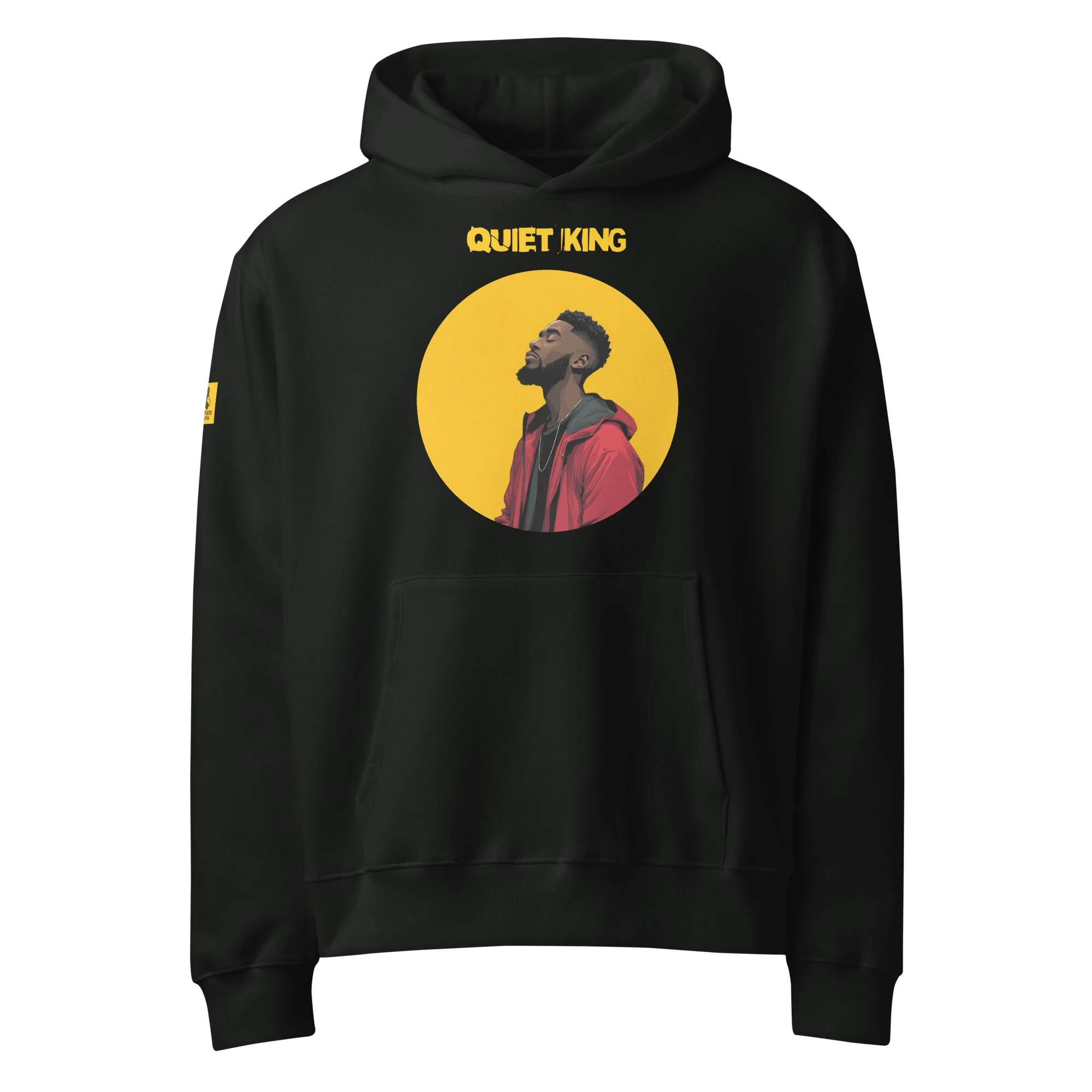 IntrovertedAlpha™ Oversized Hoodie in Vintage Black for men, premium heavyweight streetwear with a relaxed oversized fit